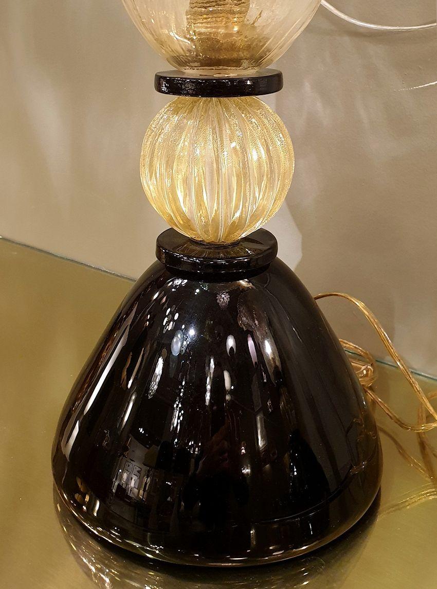 Paire de lampes de table en verre de Murano en vente 1