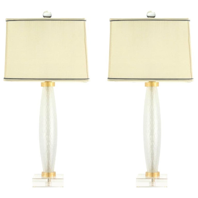 Pair of Murano Glass Table Lamps from Jan Showers For Sale at 1stDibs