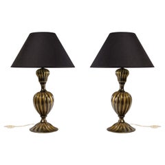 Pair of Murano Glass Table Lamps, Italy, 1950.