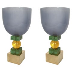 Retro Pair of Murano glass table lamps, Italy