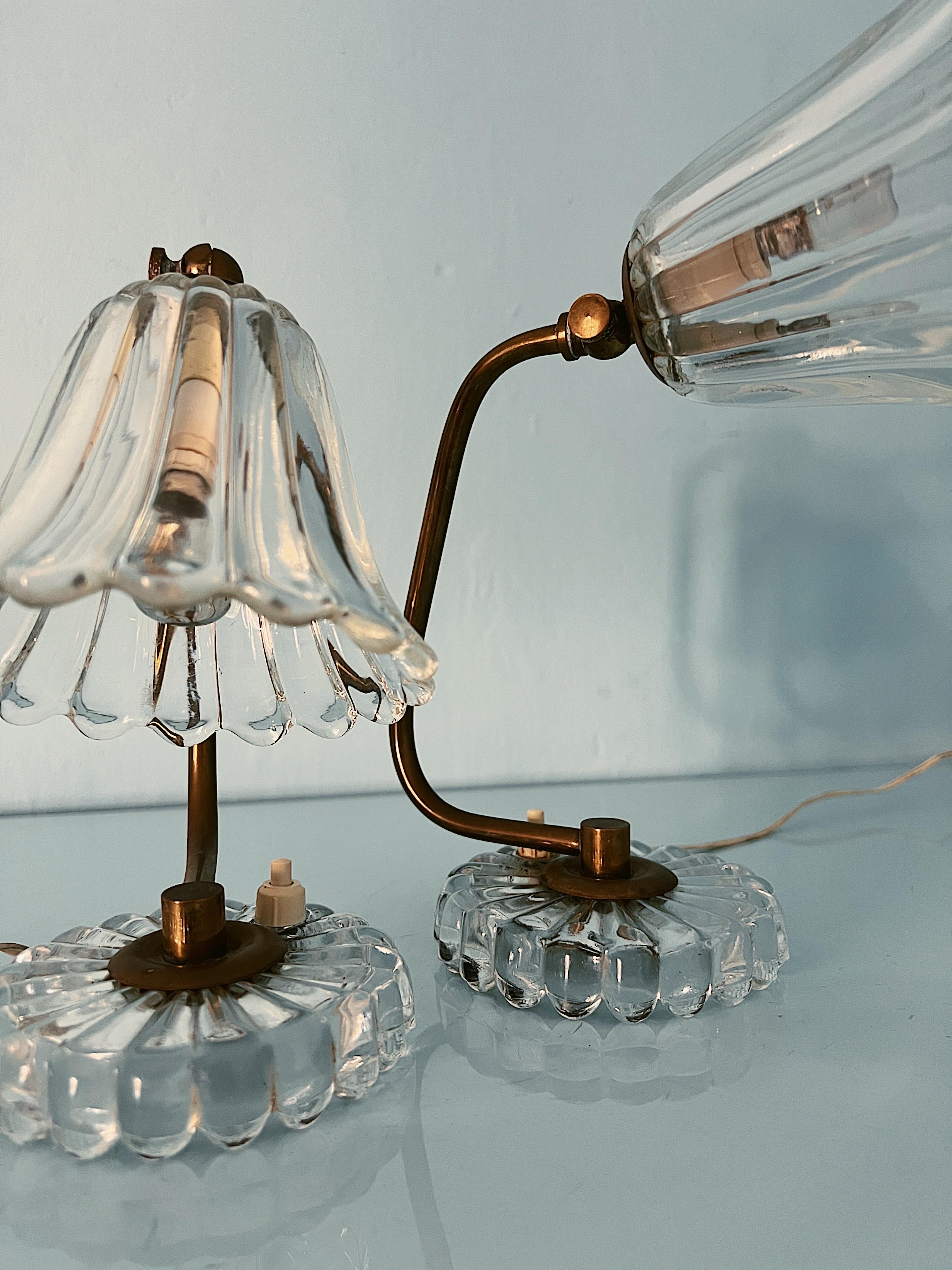 Pair of Murano glass table lights by Ercole Barovier, 1940s 2