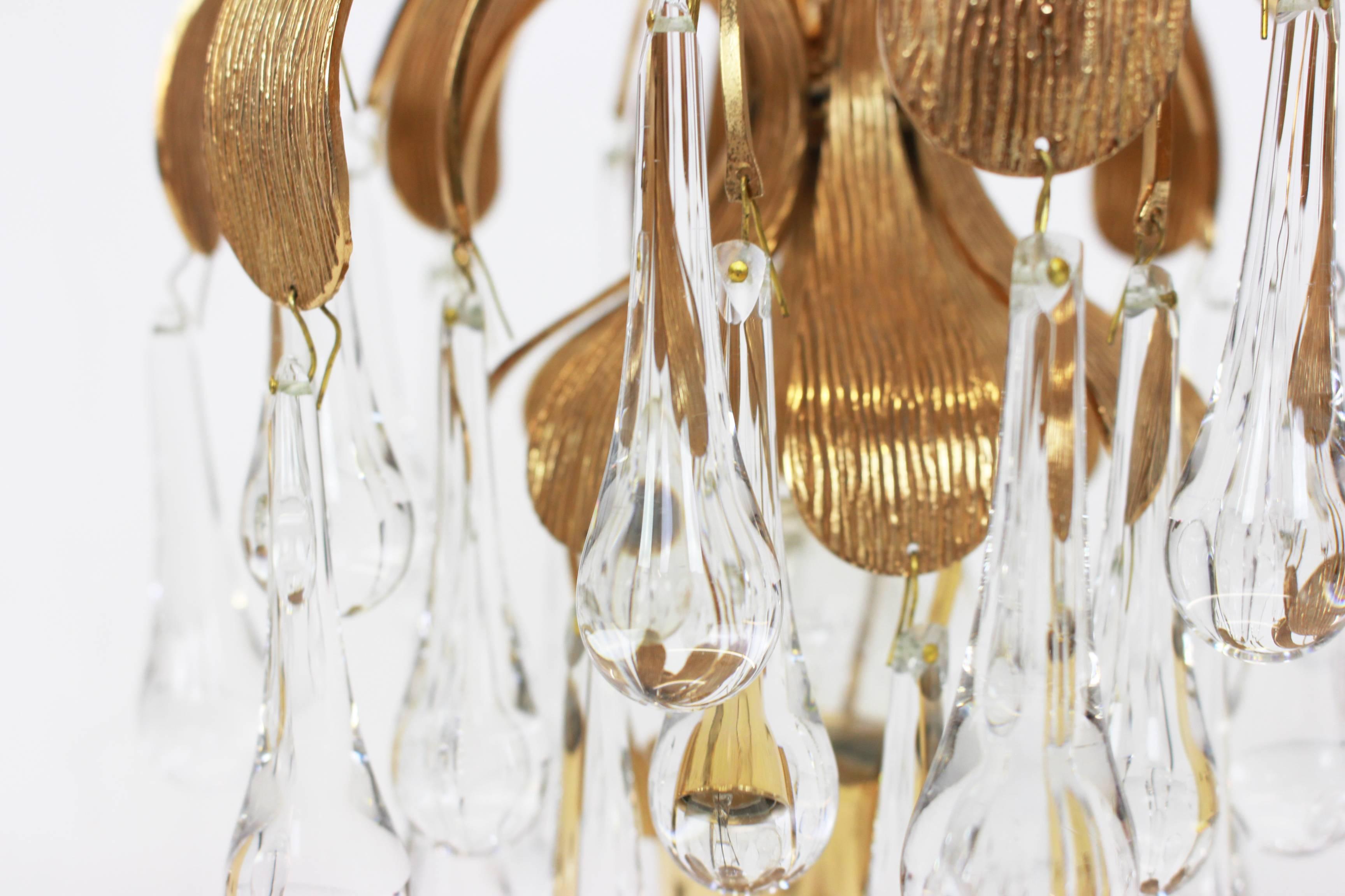 Verre de Murano Paire de lampes de bureau en verre de Murano en forme de goutte d'eau par Palwa, Allemagne, années 1960 en vente