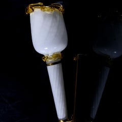 Pair of Murano Glass Torch Wall Sconces. 1970s.
