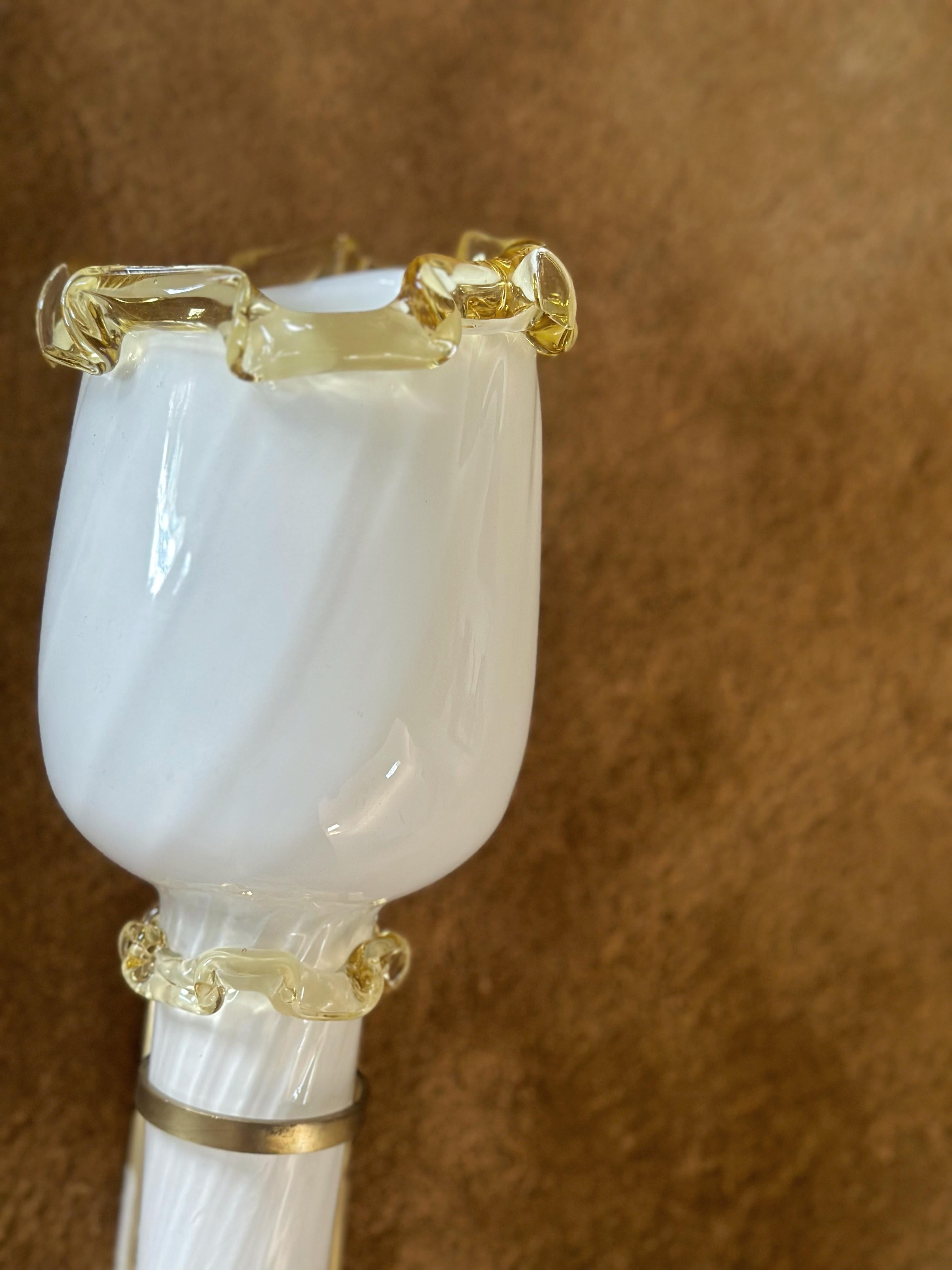Pareja de apliques antorcha de cristal de Murano. 1970s. en venta 1