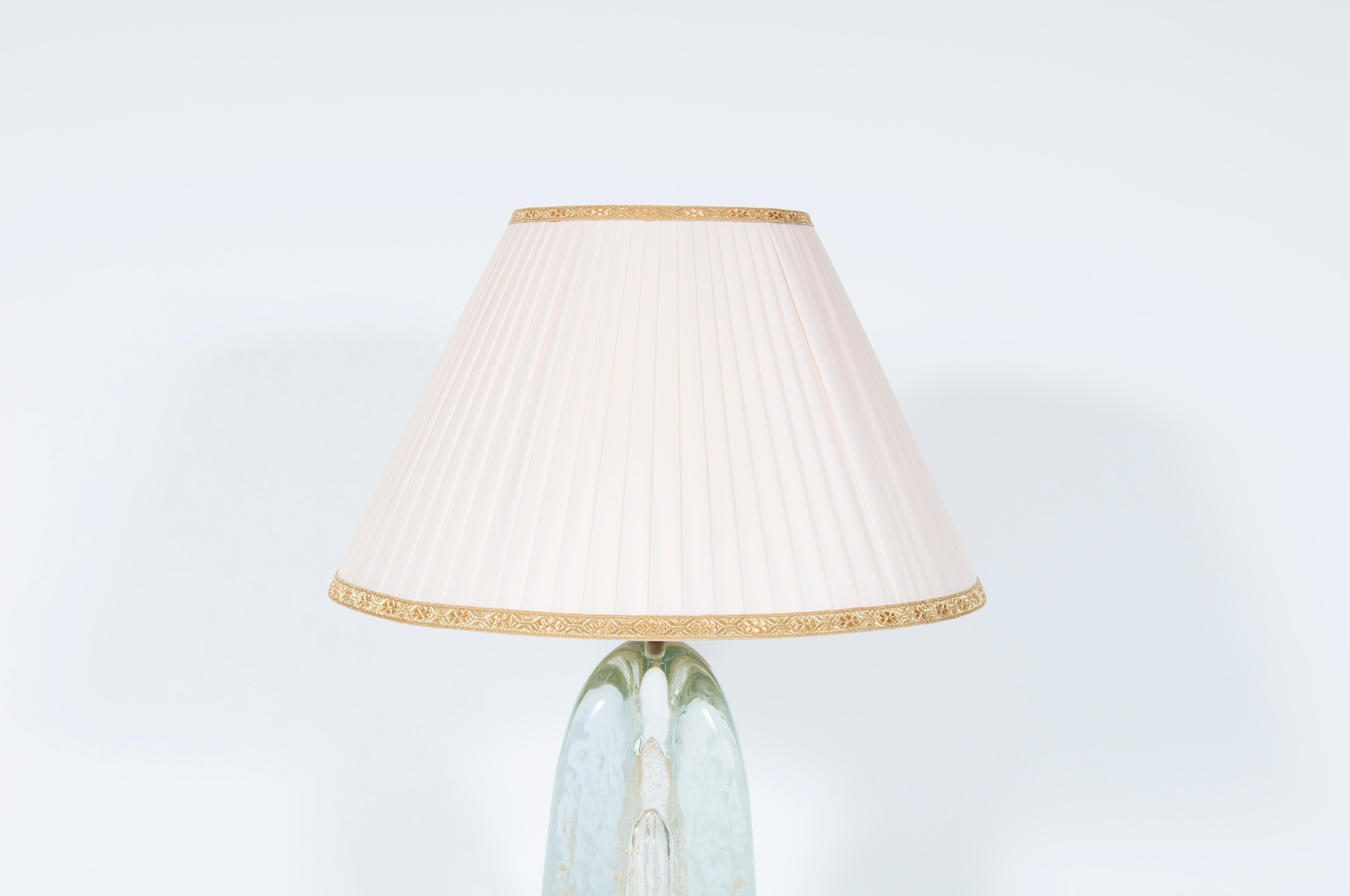 Pair of Murano Glass Triangle-Shaped Lamps with 24-Carat Gold, 1980s For Sale 3