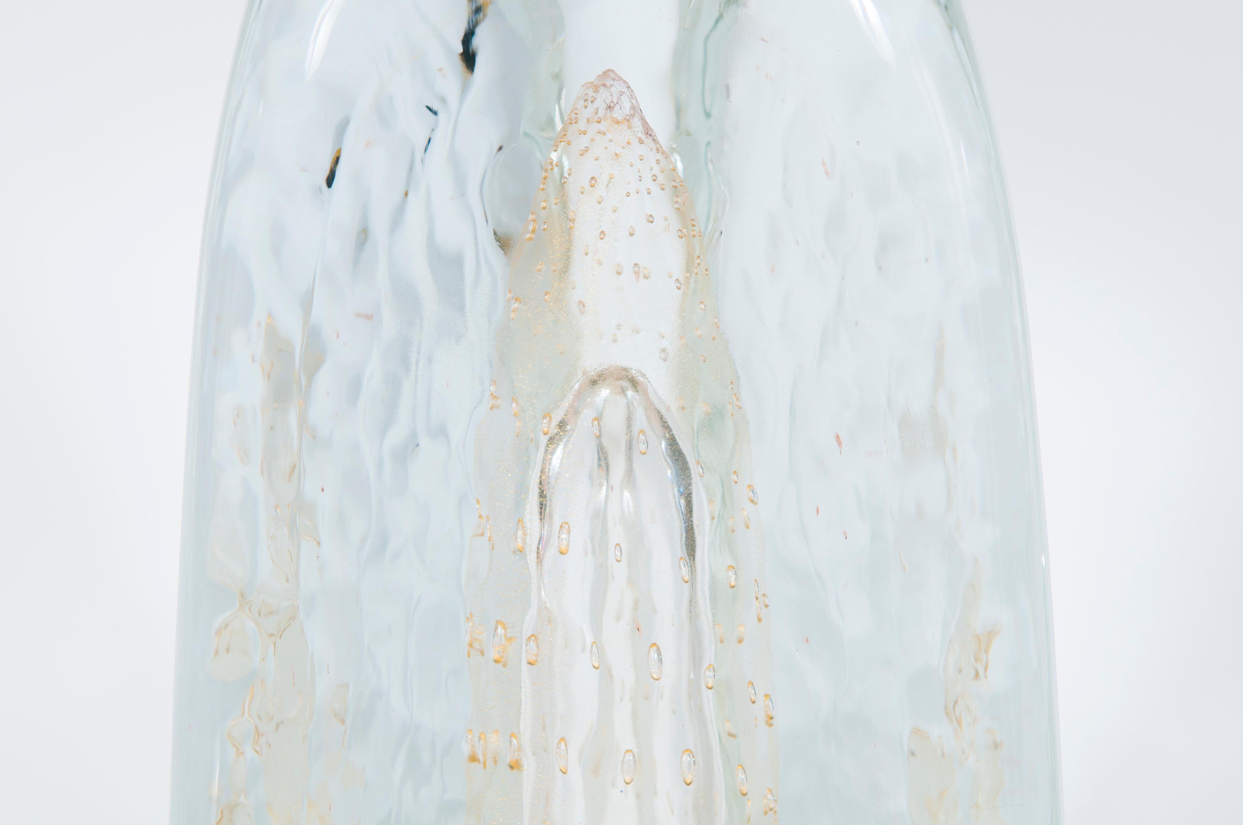 Paar dreieckige Lampen aus Murano-Glas mit 24-Karat-Gold 1980er Jahre im Angebot 5