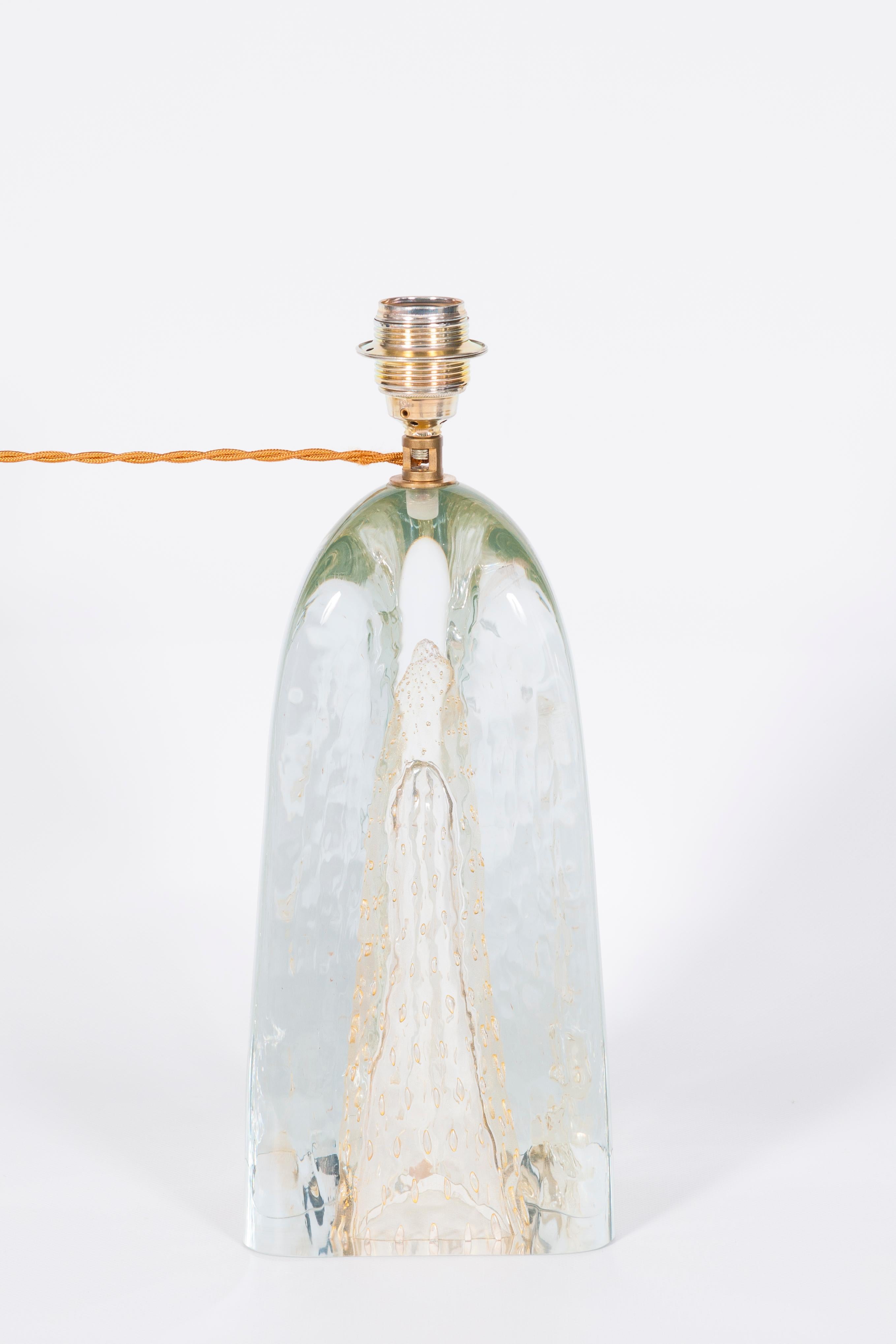 Paar dreieckige Lampen aus Murano-Glas mit 24-Karat-Gold 1980er Jahre im Angebot 8