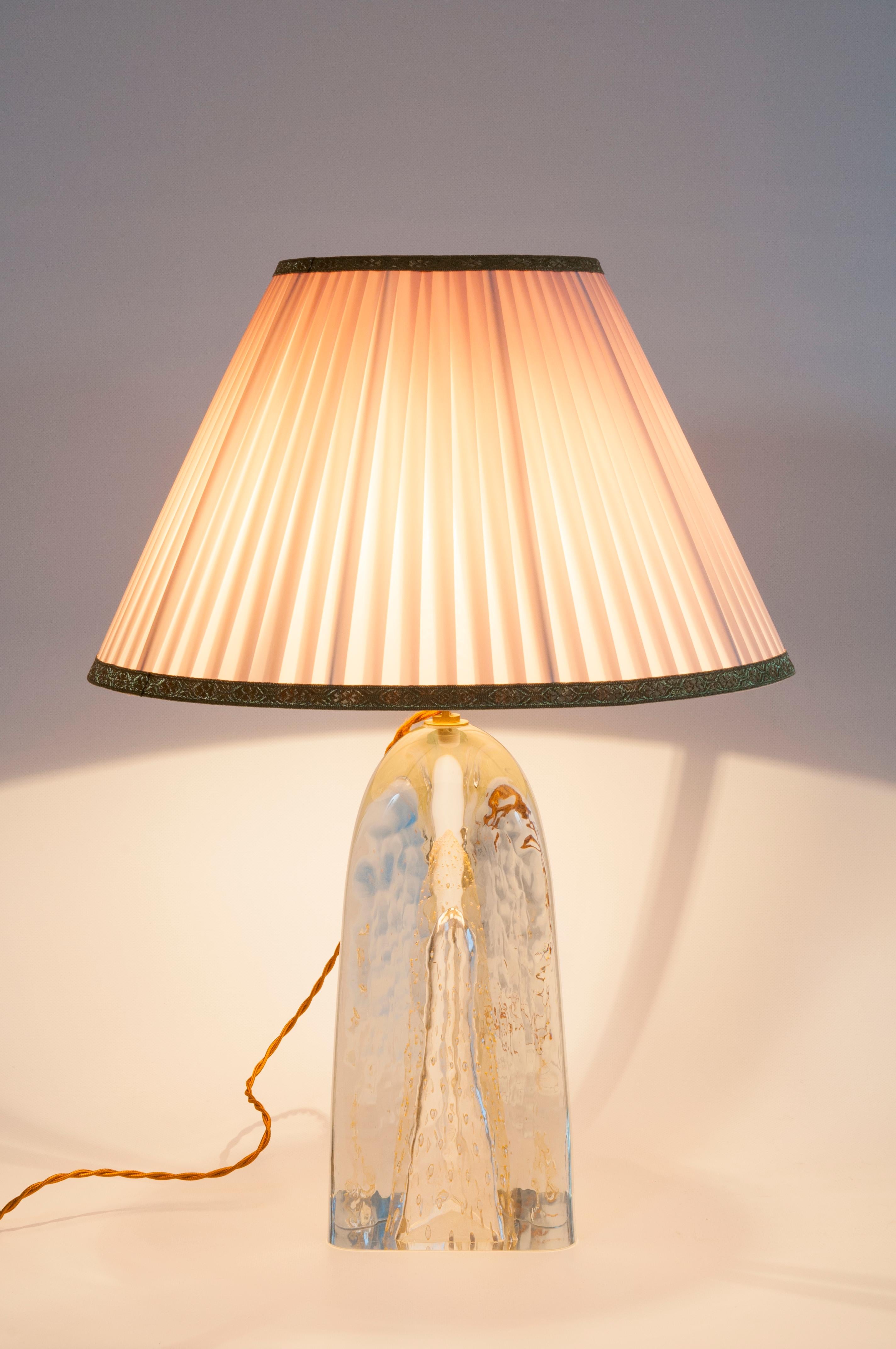 Pair of Murano Glass Triangle-Shaped Lamps with 24-Carat Gold, 1980s For Sale 13