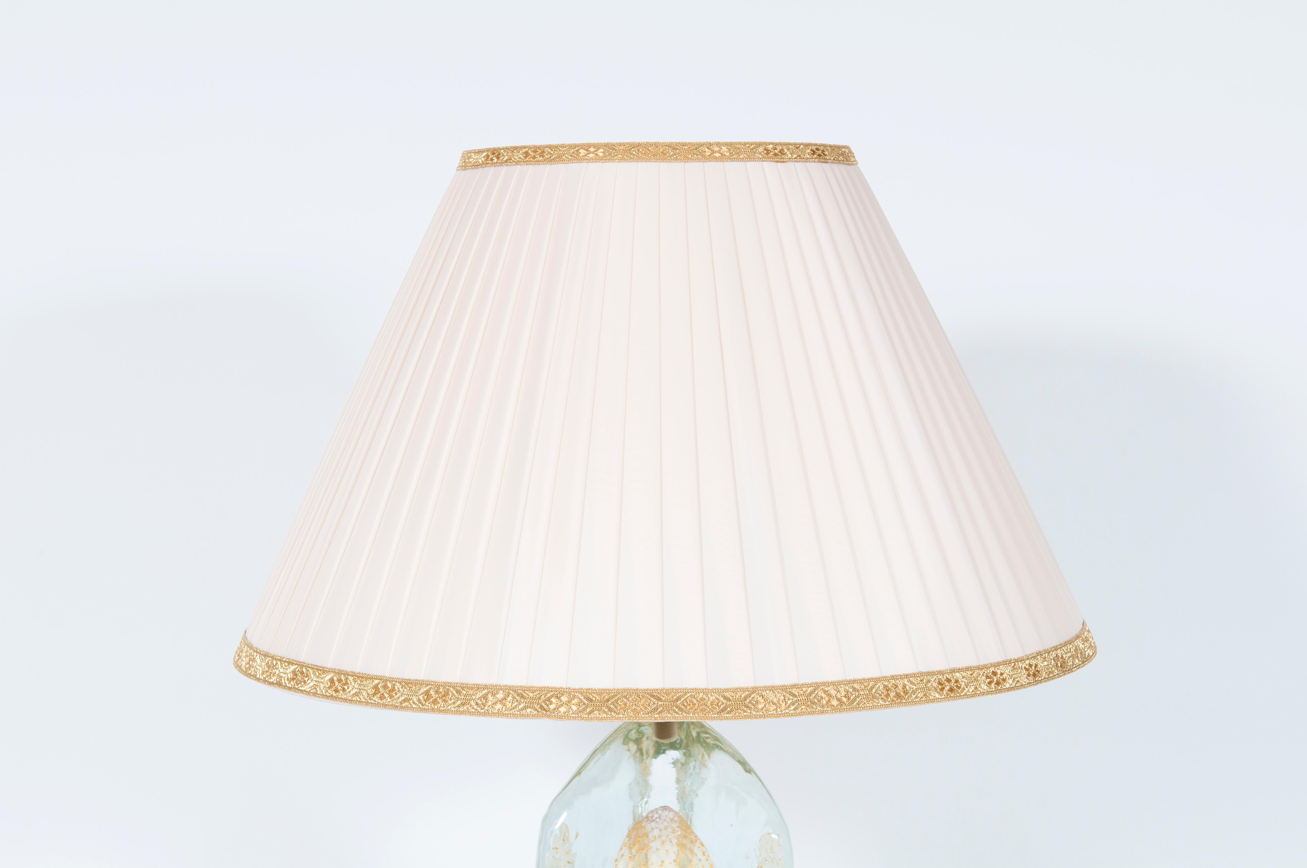 Paar dreieckige Lampen aus Murano-Glas mit 24-Karat-Gold 1980er Jahre (Italienisch) im Angebot
