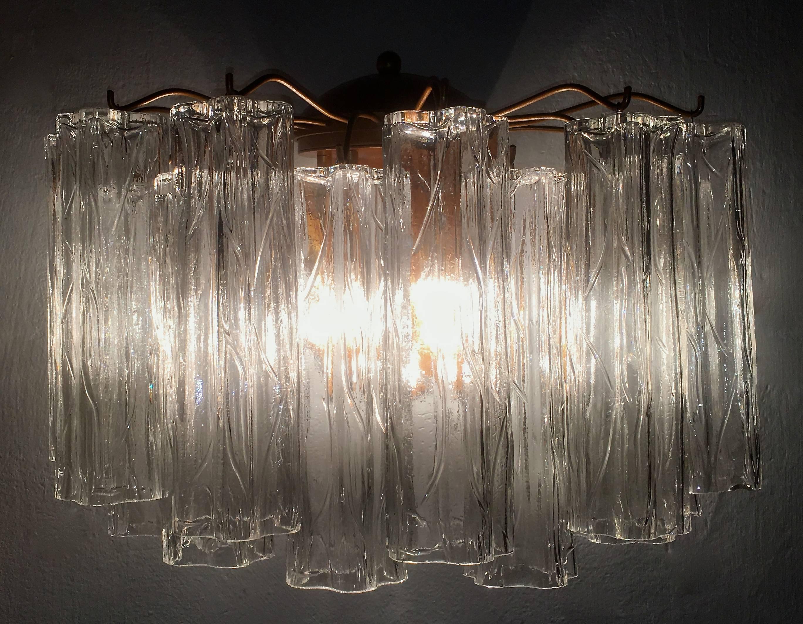 Pair of Murano Glass Tronchi Sconces, 1970s For Sale 2