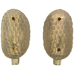 Pair of Murano Glass Turtle Shell Sconces