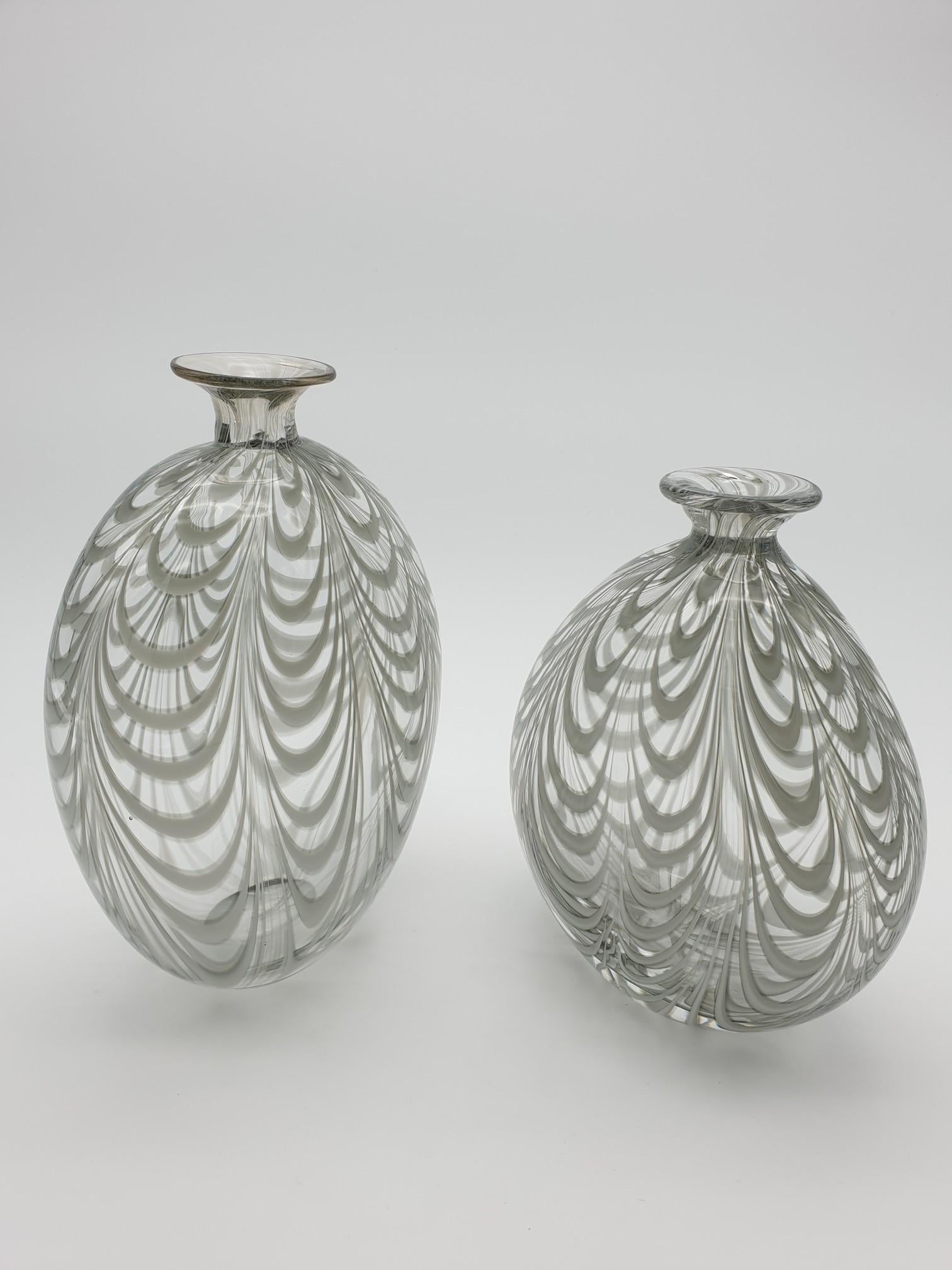 Italian Pair of Murano Glass Vases in 