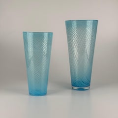Pair of Murano Glass Vases in the Style of Gio Ponti, Italy, 1970s