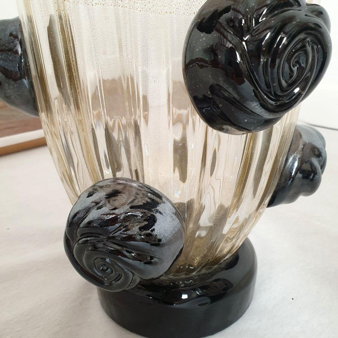 Pair of Murano glass vases signed Costantini For Sale 3