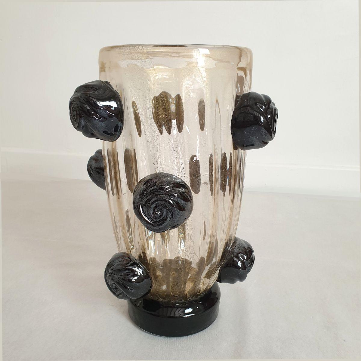 Pair of Murano glass vases signed Costantini For Sale 1