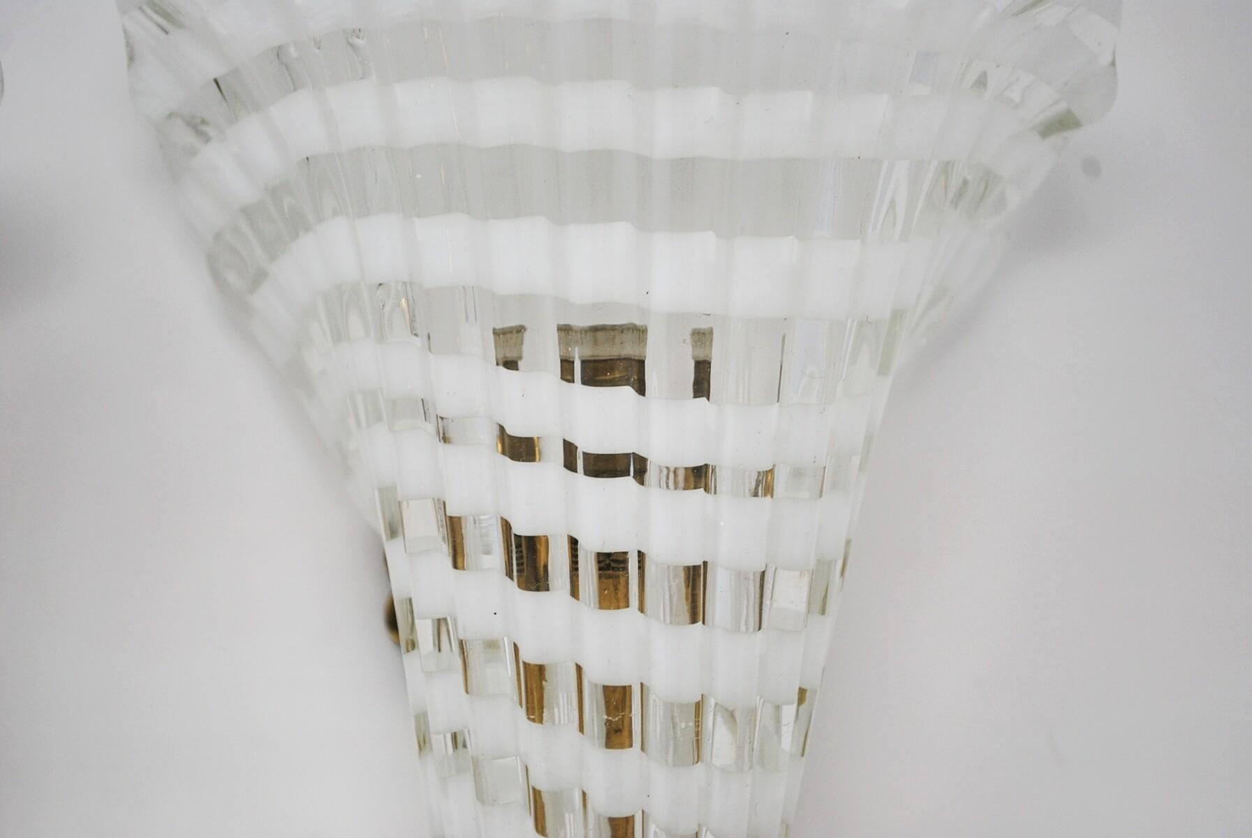 Pair of murano glass Venini sconces, 1950s.