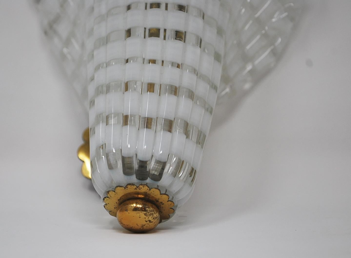 Italian Pair of Murano Glass Venini Sconces, 1950s