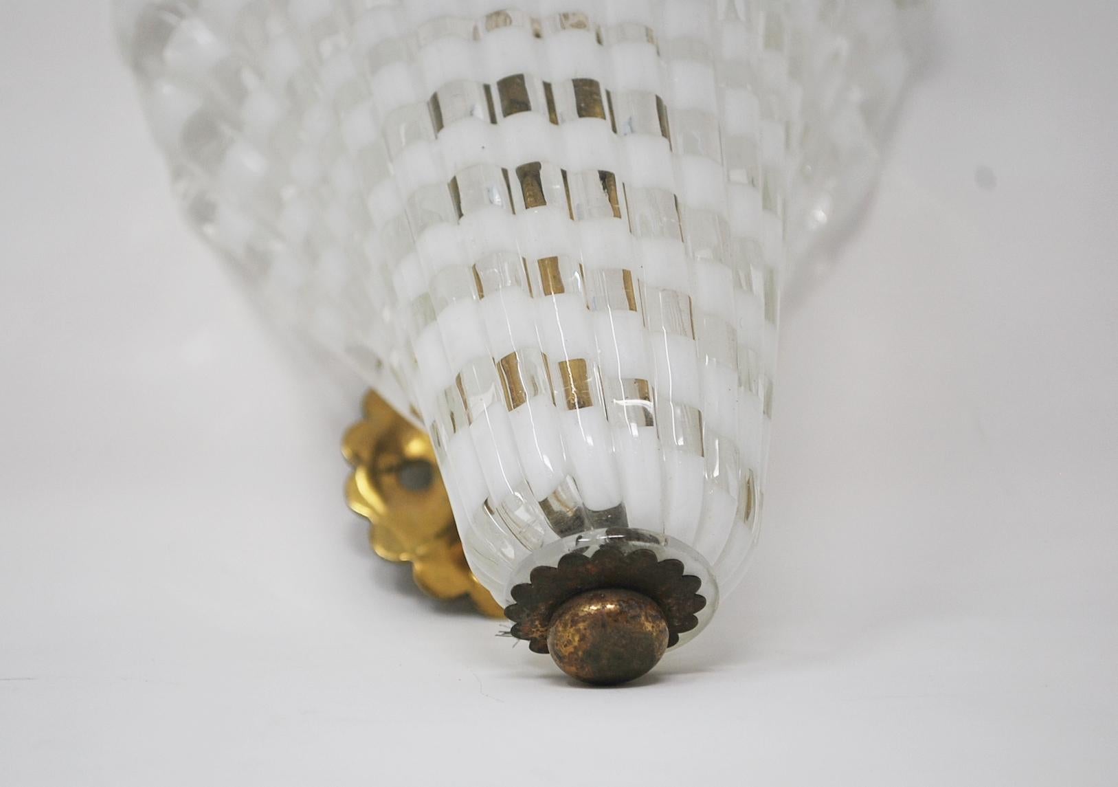 Pair of Murano Glass Venini Sconces, 1950s 2