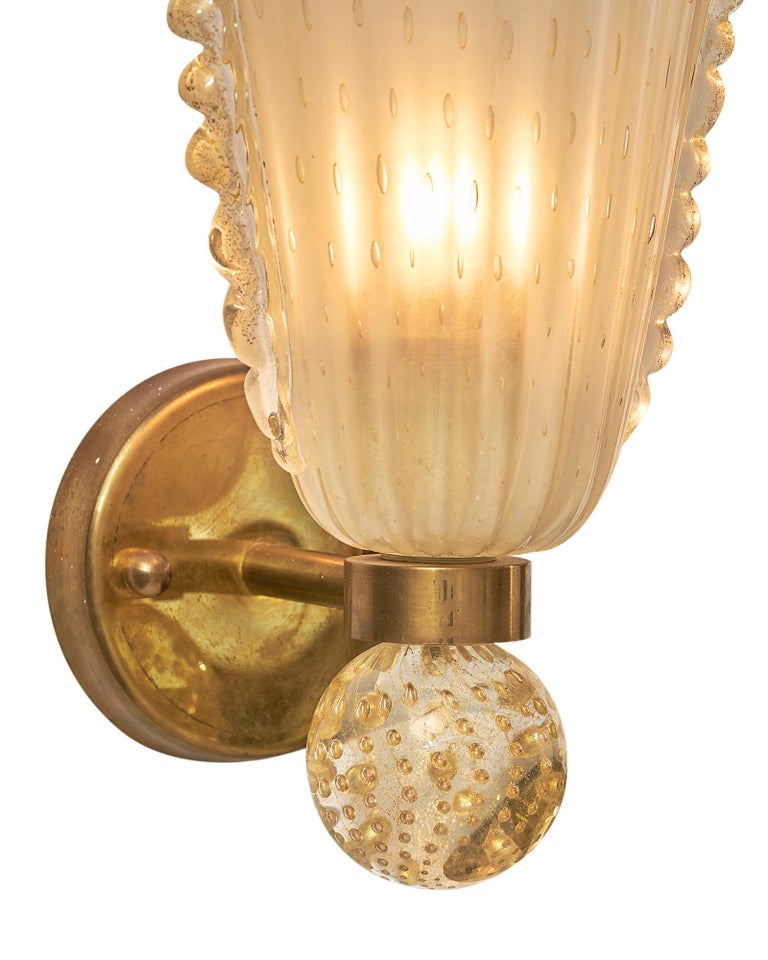 Pair of Murano Glass Vintage Sconces at 1stDibs