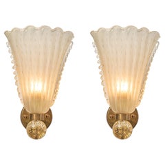Pair of Murano Glass Vintage Sconces