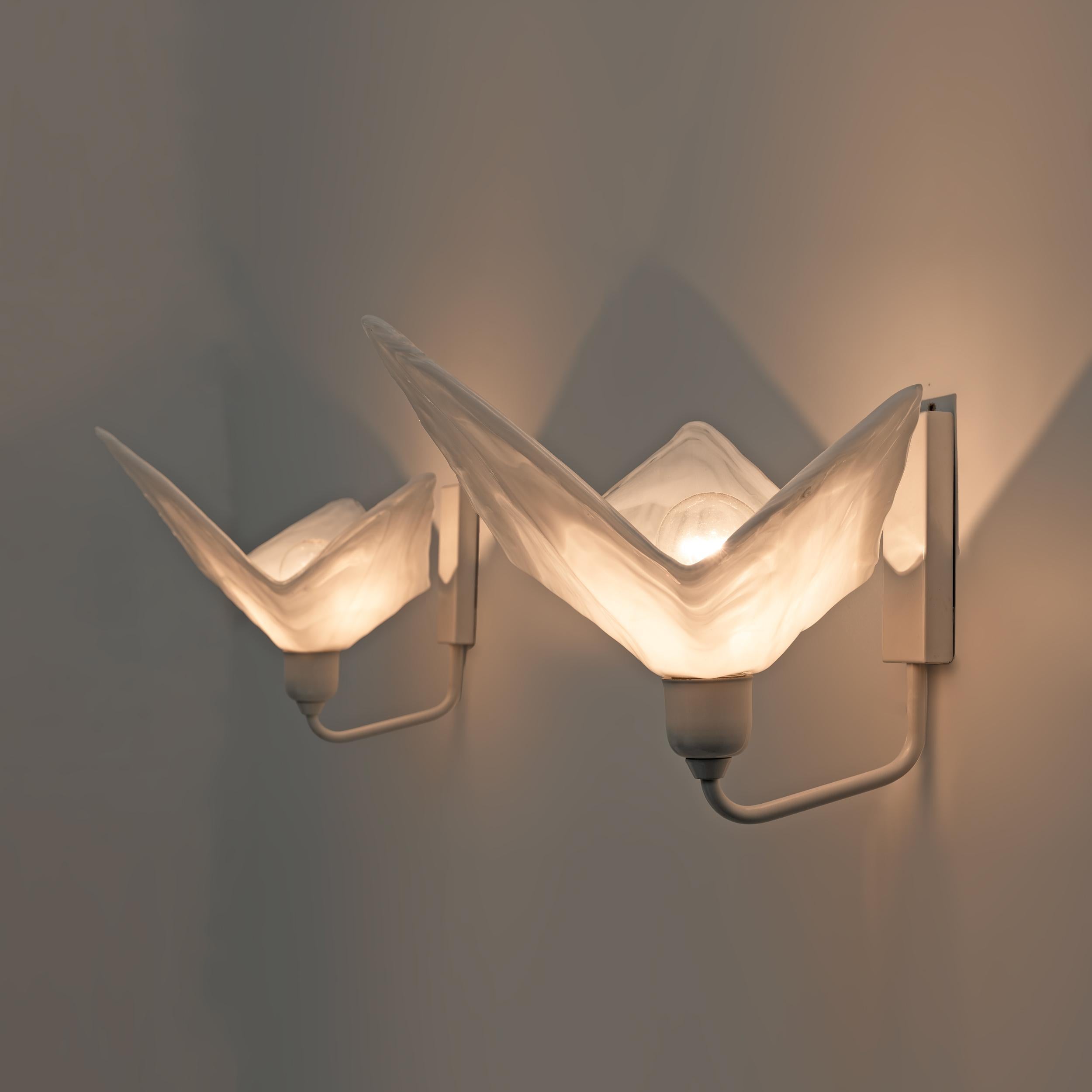 Mid-Century Modern Pair of Murano Glass Wall Lamps by La Murrina, 1980 For Sale