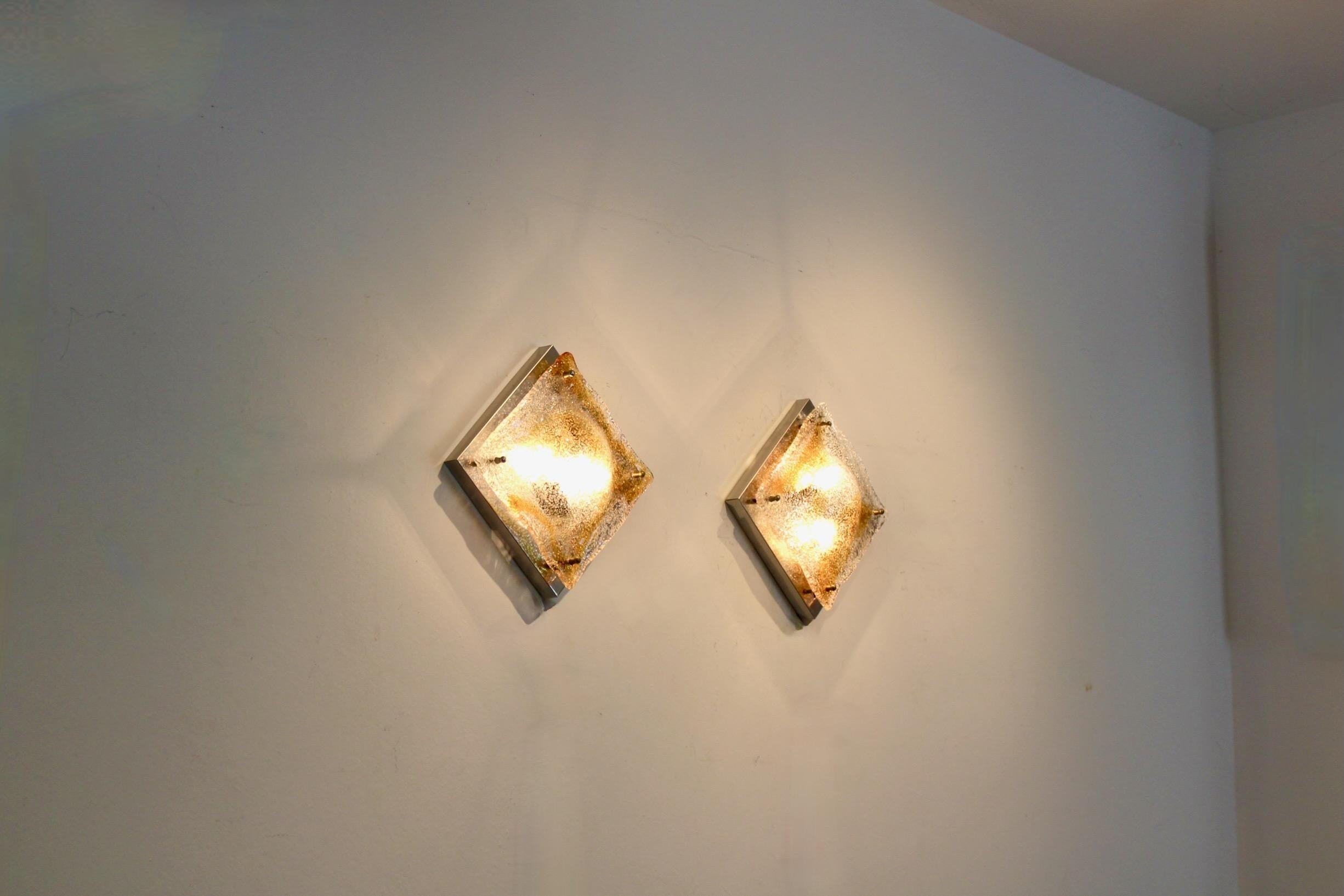 Pareja de apliques de cristal de Murano de Toni Zuccheri, Italia, años 70 en venta 4