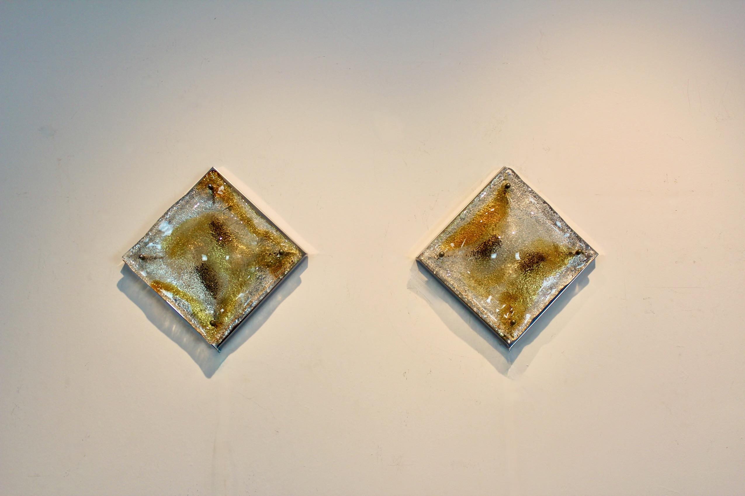 Pareja de apliques de cristal de Murano de Toni Zuccheri, Italia, años 70 en venta 7