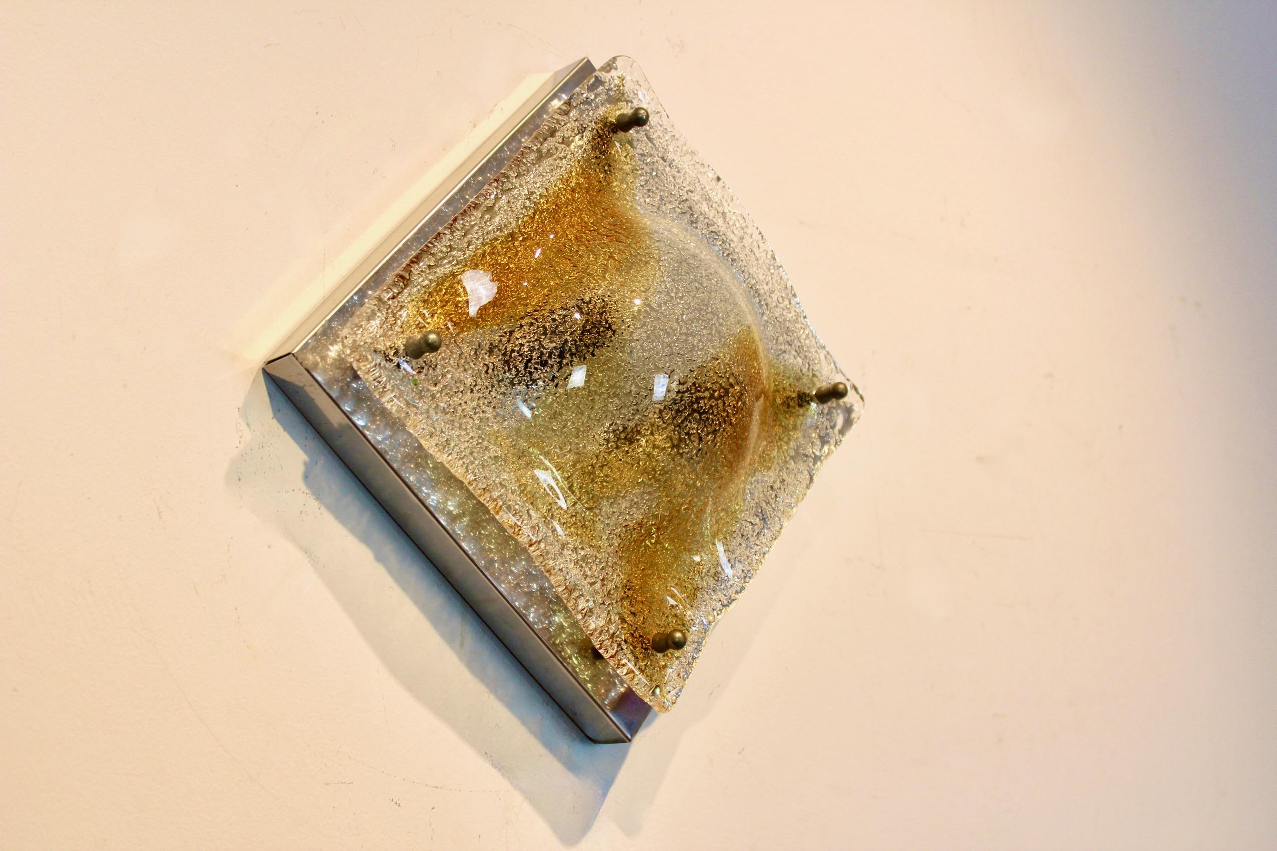 Pareja de apliques de cristal de Murano de Toni Zuccheri, Italia, años 70 Italiano en venta