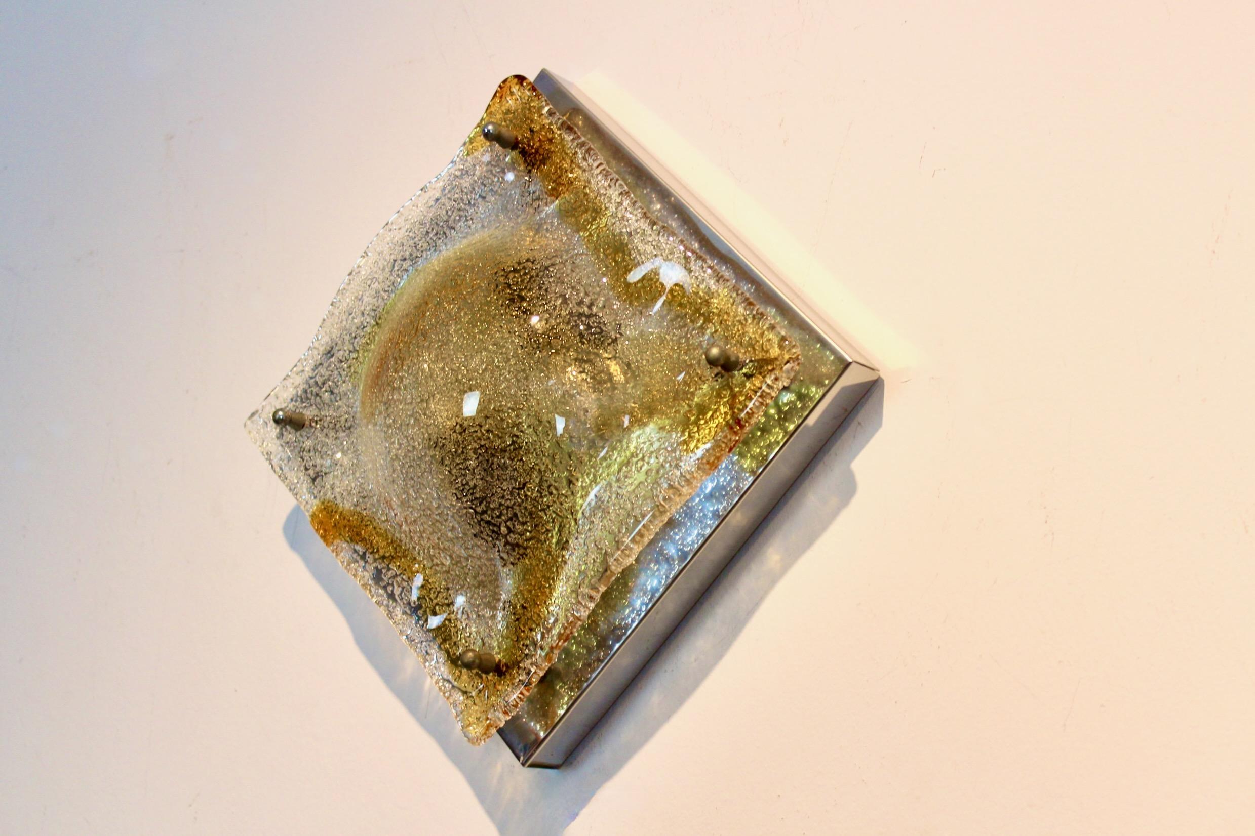 Pareja de apliques de cristal de Murano de Toni Zuccheri, Italia, años 70 siglo XX en venta