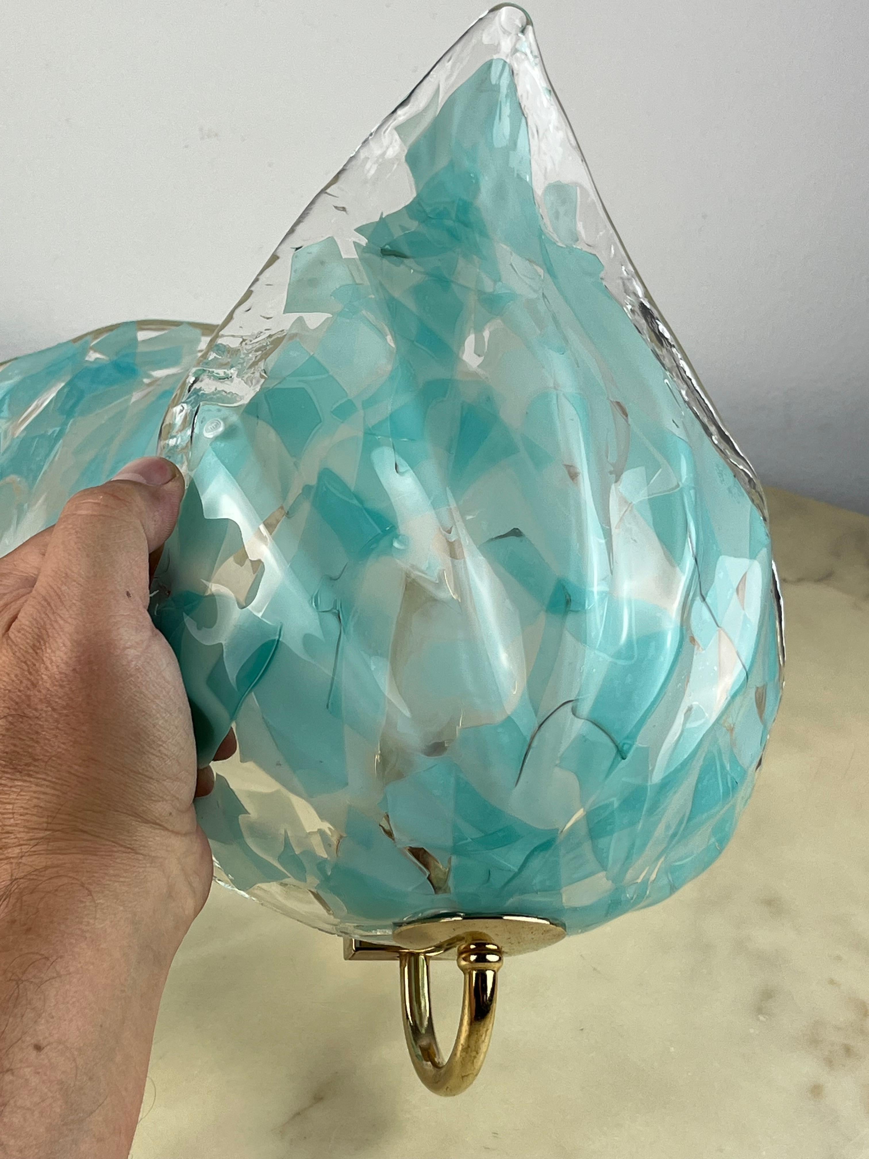 Other Pair of Murano Glass Wall Lamps, La Murrina, Italy, 1980s For Sale