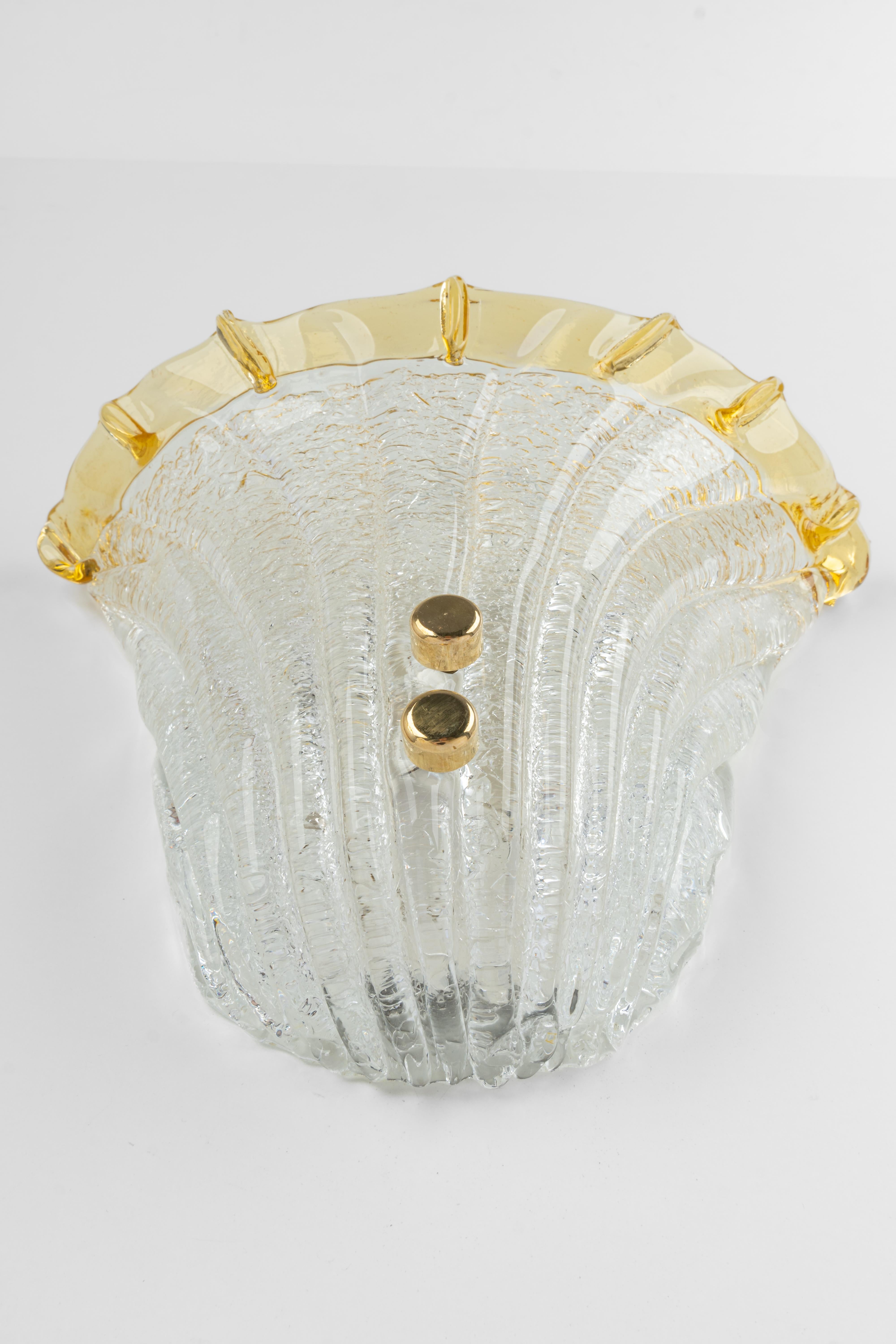 Pair of Murano Glass Wall Light in Venini Style, Italy, 1970s For Sale 3