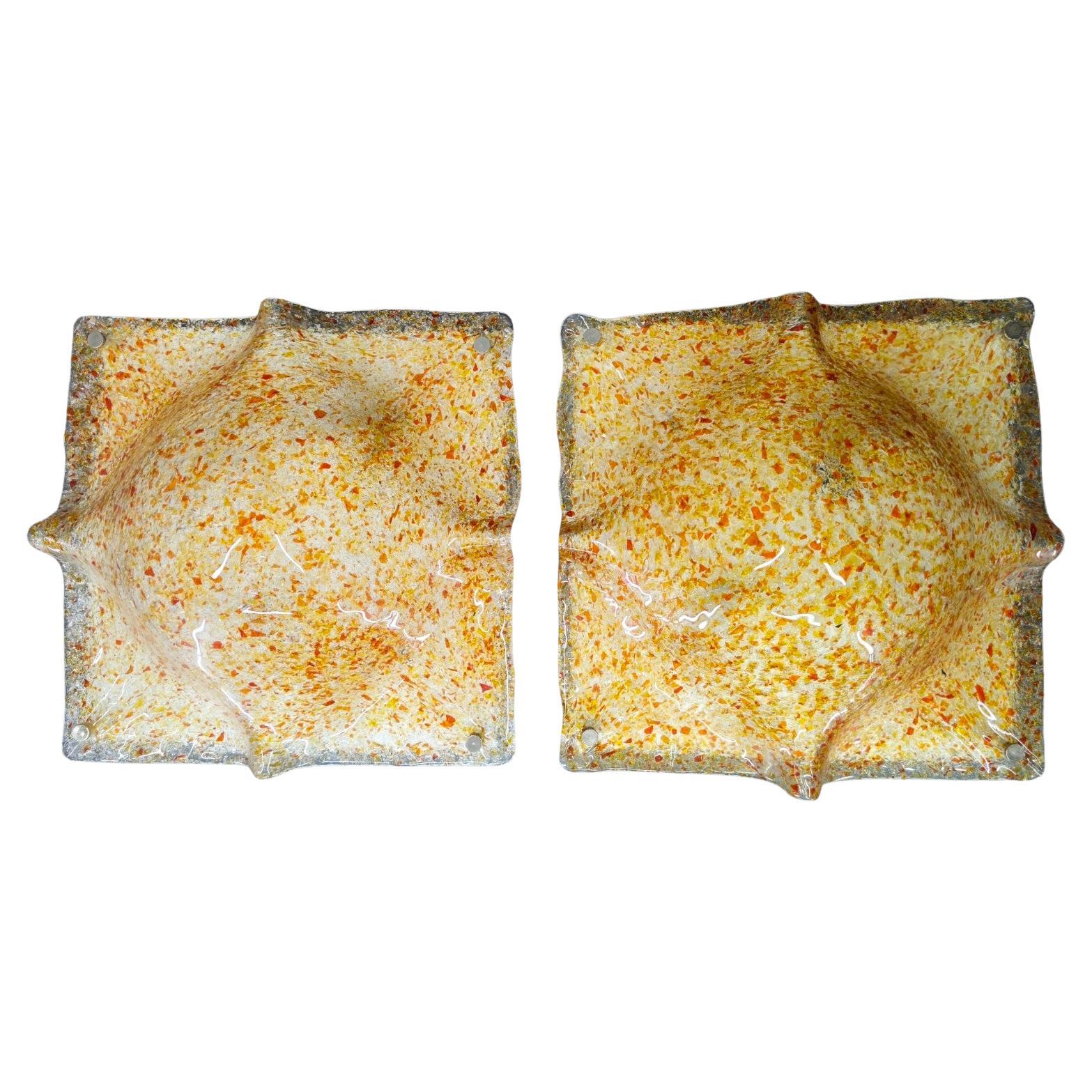 Pareja de apliques de cristal de Murano de Toni Zuccheri para Mazzega, años 70 en venta