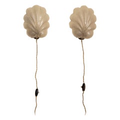Pair of Murano glass wall lights by Venini, Italy, 1940s.