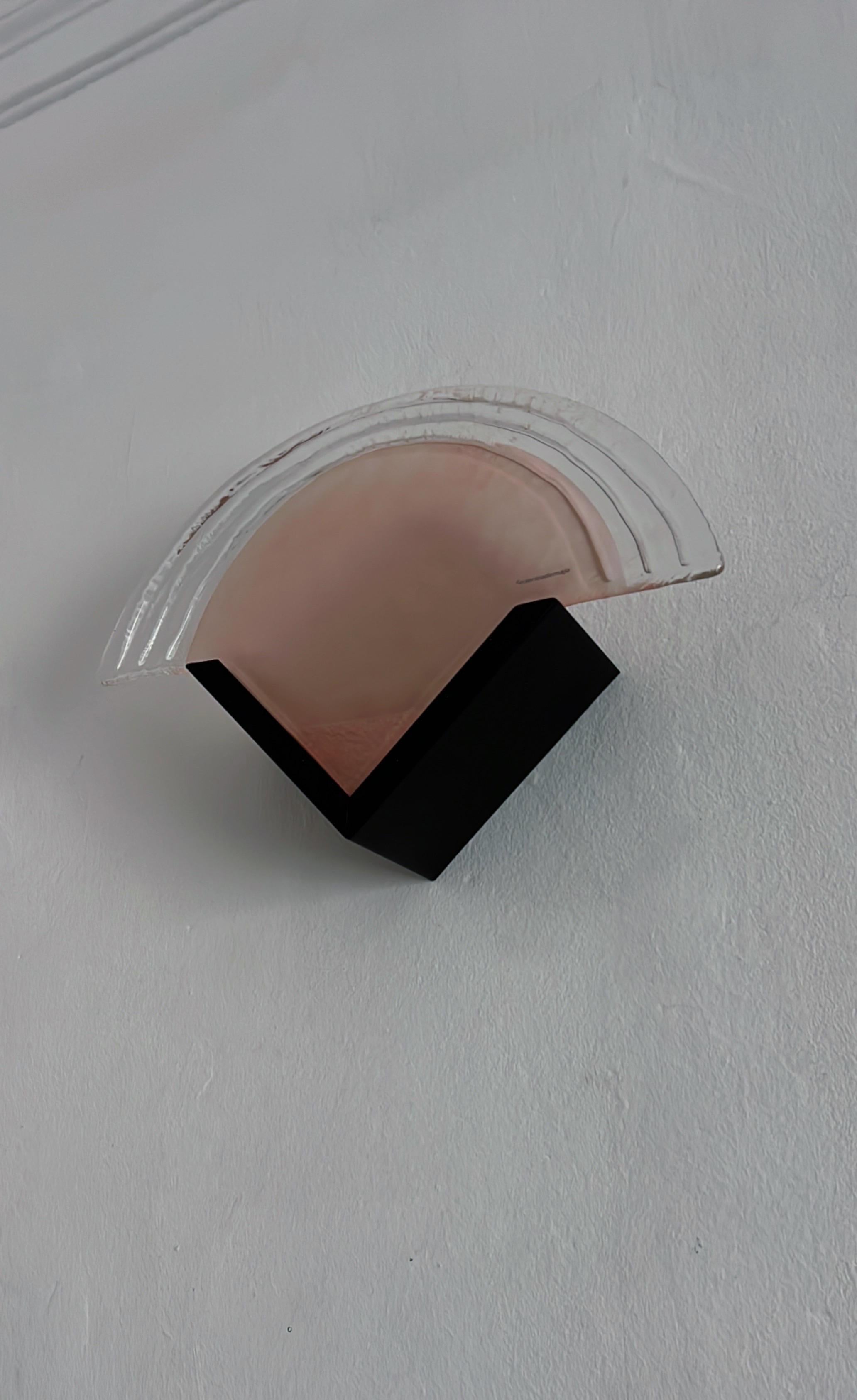 Paar Wandleuchten aus Murano-Glas, entworfen von Federico De Majo 1980 (Metall) im Angebot