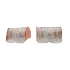 Pair of Barovier and Toso Murano Glass and Copper Wall Lamps