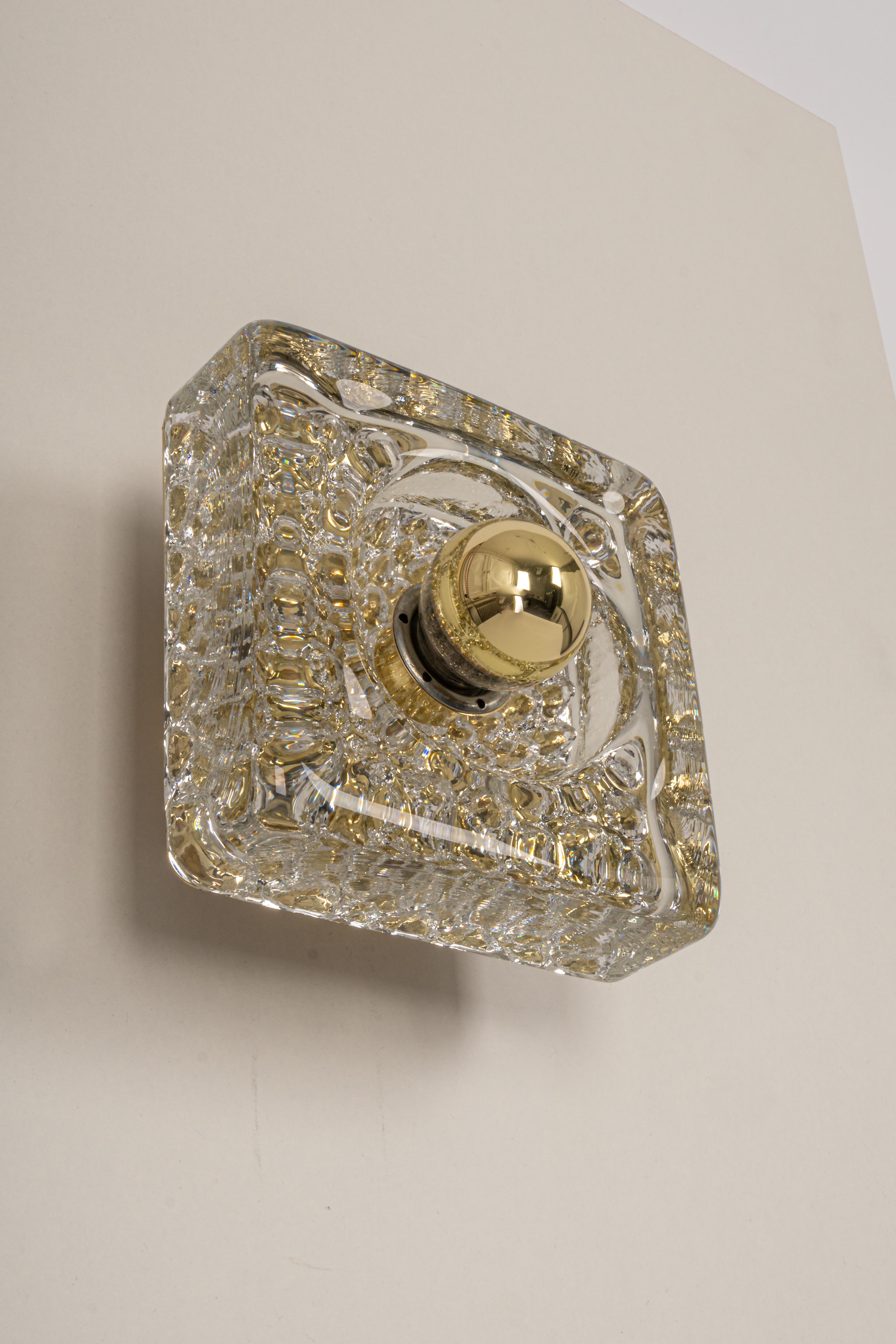 Mid-Century Modern Single Murano glass Wall Sconce by Hillebrand, Germany, 1970s For Sale