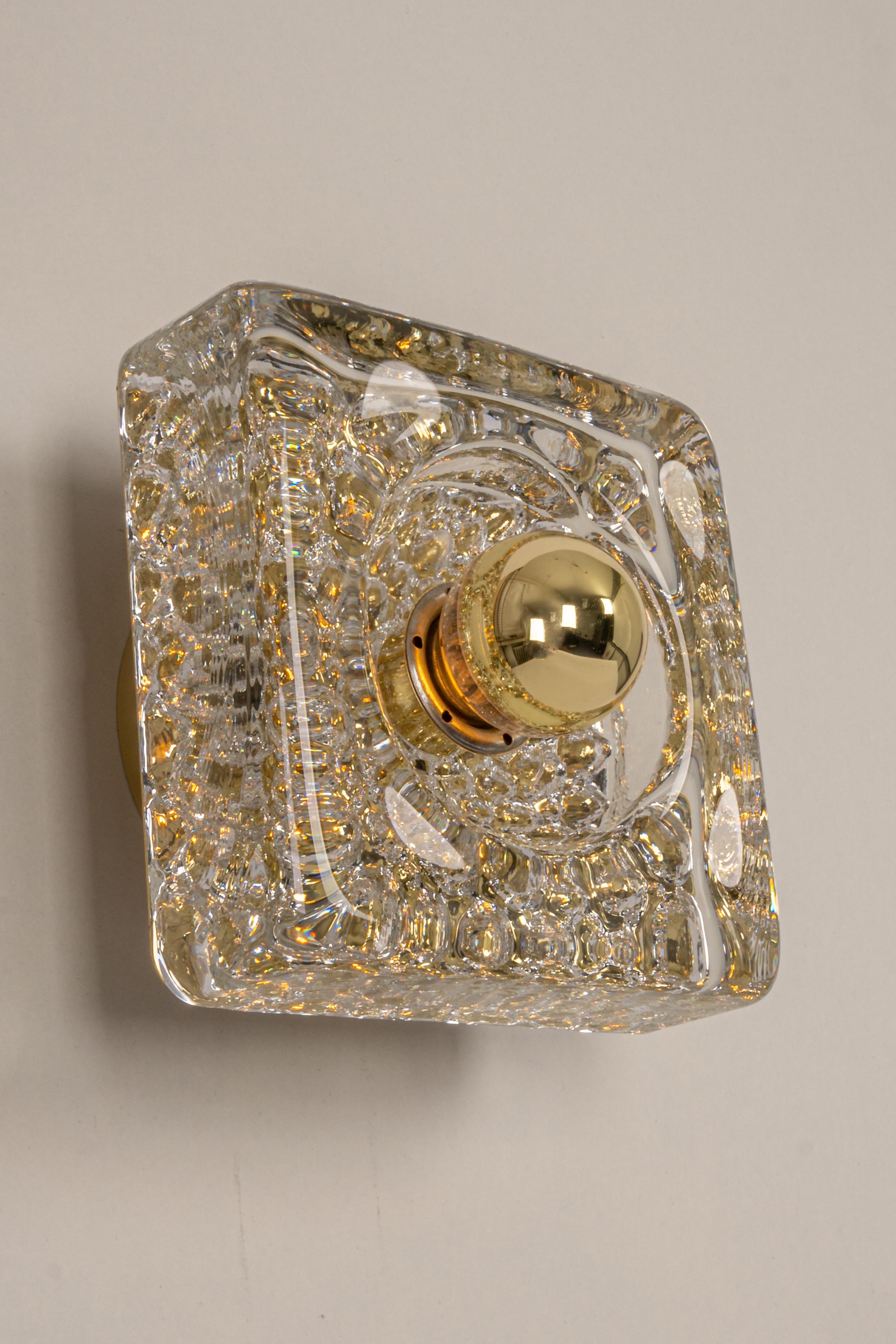 Late 20th Century Single Murano glass Wall Sconce by Hillebrand, Germany, 1970s For Sale