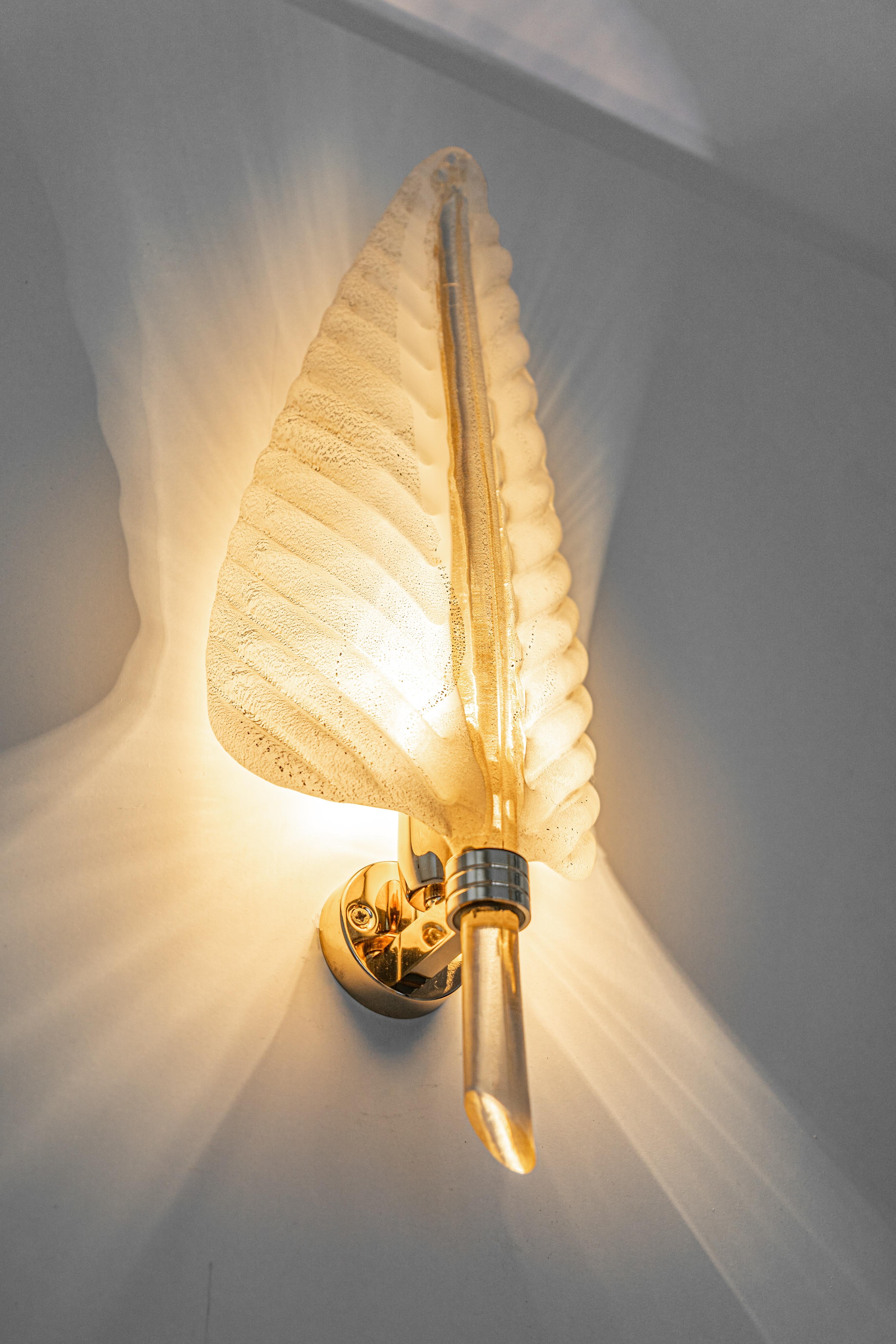 Pair of Murano Glass Wall Sconces by Barovier & Toso, Italy, 1970s 5