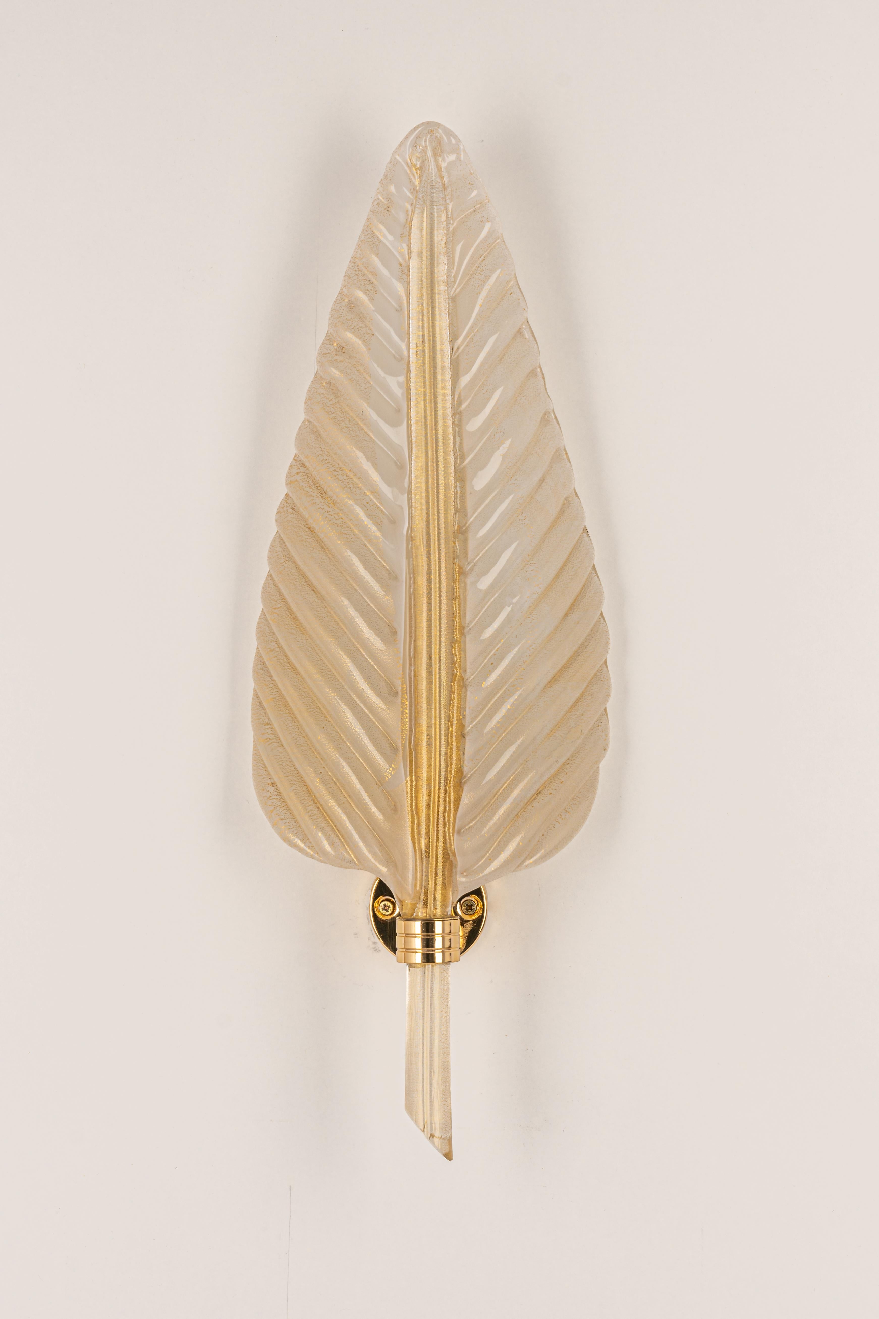 Mid-Century Modern Pair of Murano Glass Wall Sconces by Barovier & Toso, Italy, 1970s