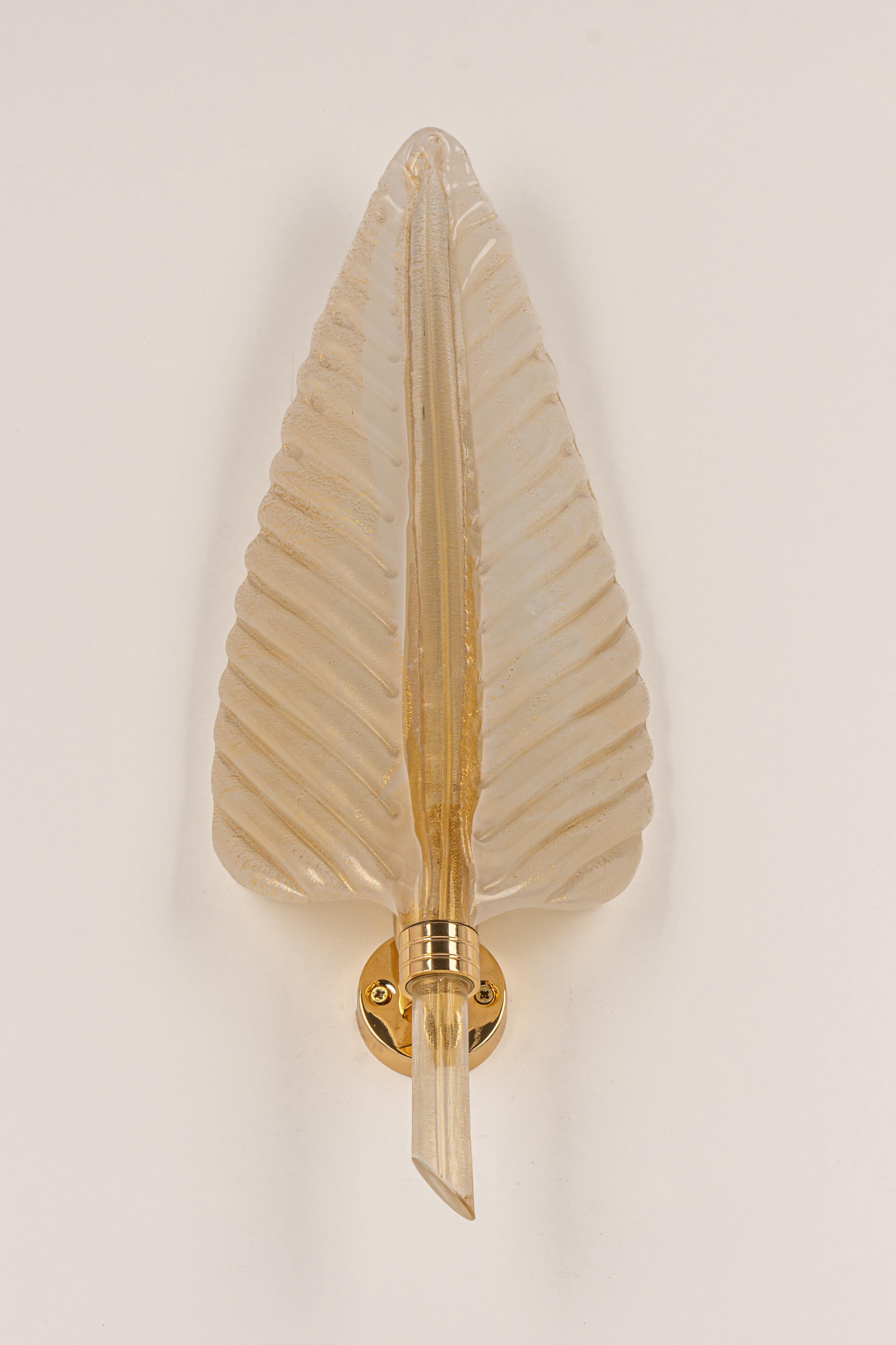 German Pair of Murano Glass Wall Sconces by Barovier & Toso, Italy, 1970s