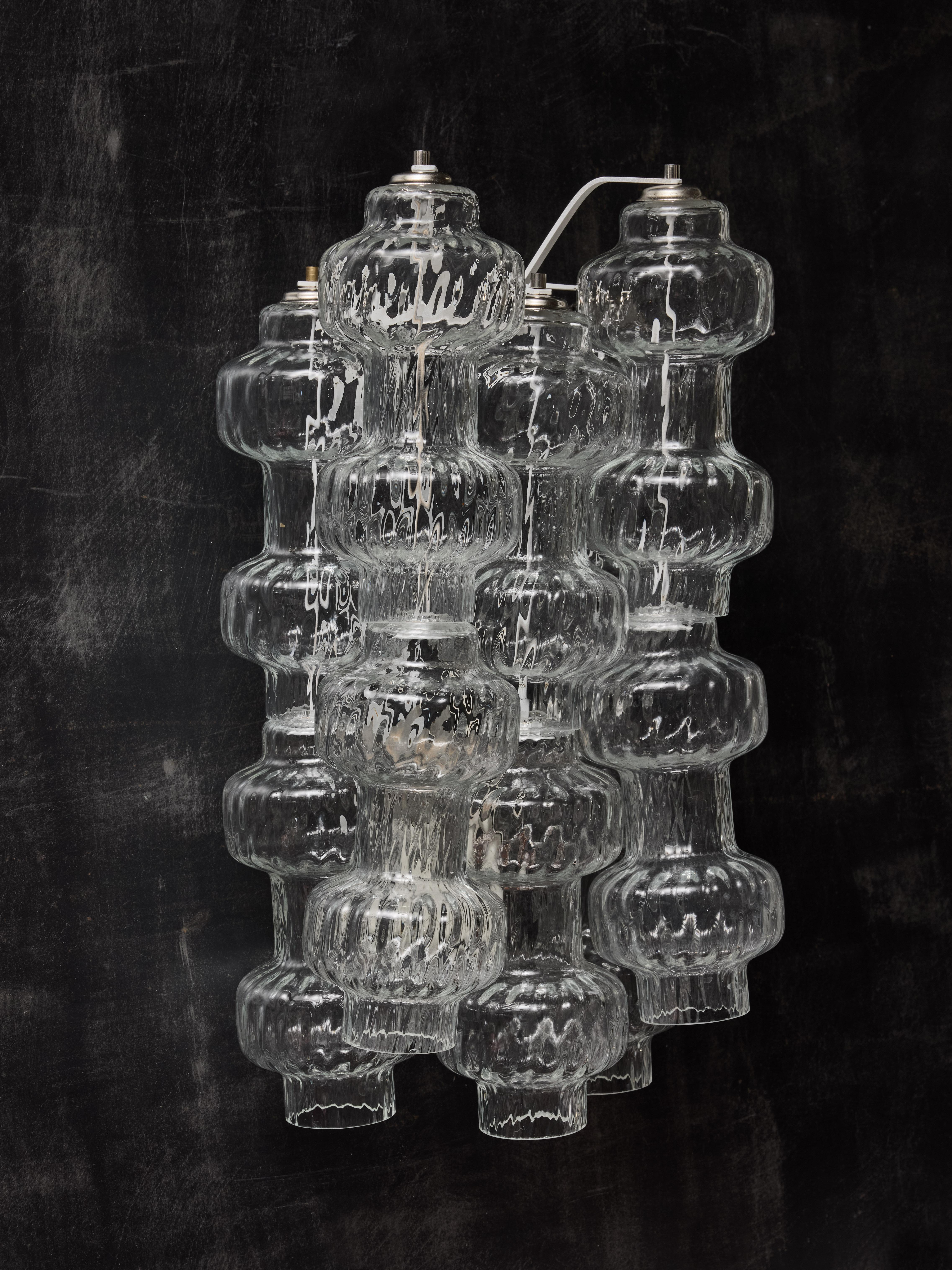 Italian Pair of Murano Glass Wall Sconces by Carlo Scarpa For Sale