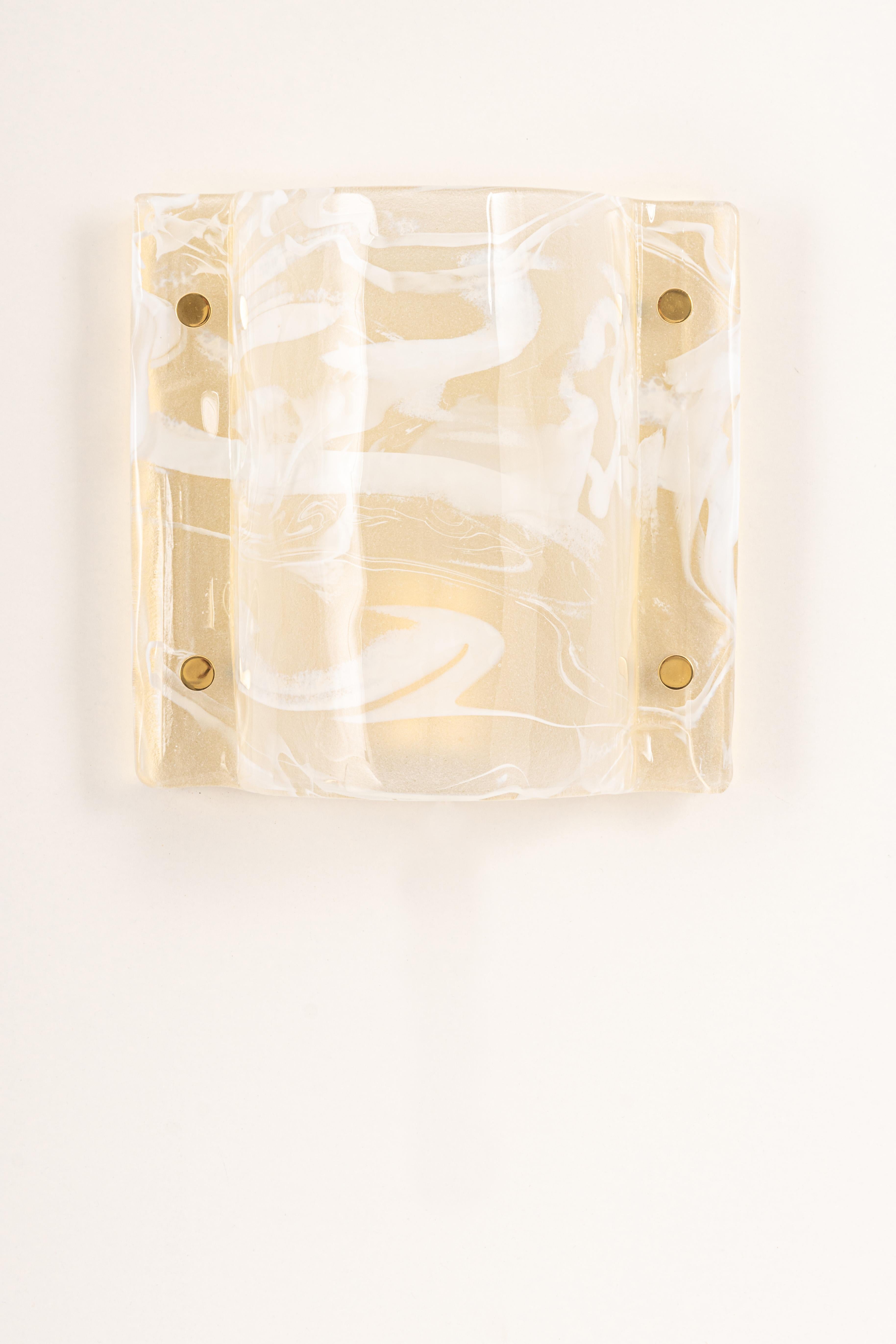 Mid-Century Modern 1 of 8  Murano Glass Wall Sconces by Hillebrand, Germany, 1970s For Sale