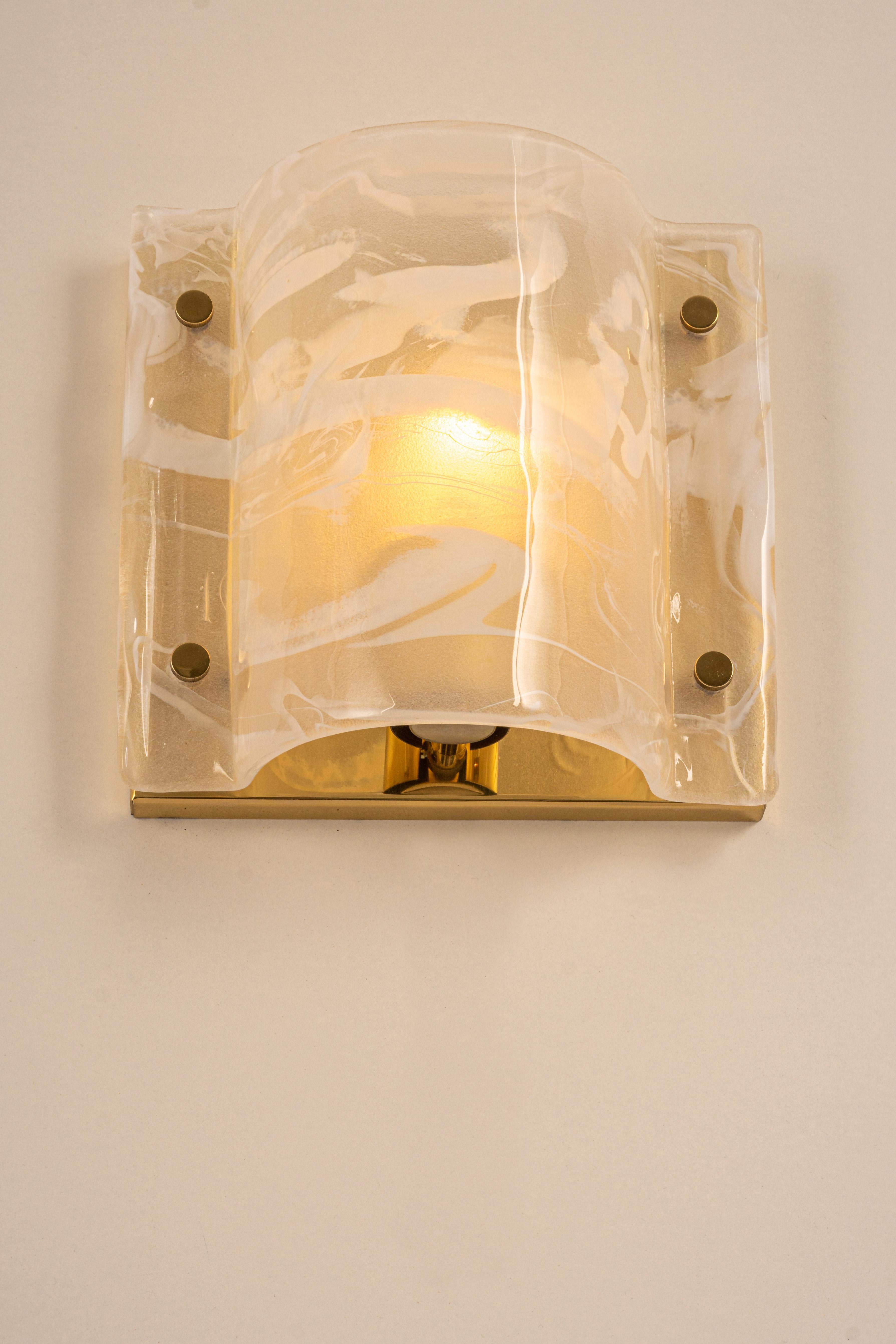 1 of 8  Murano Glass Wall Sconces by Hillebrand, Germany, 1970s For Sale 1