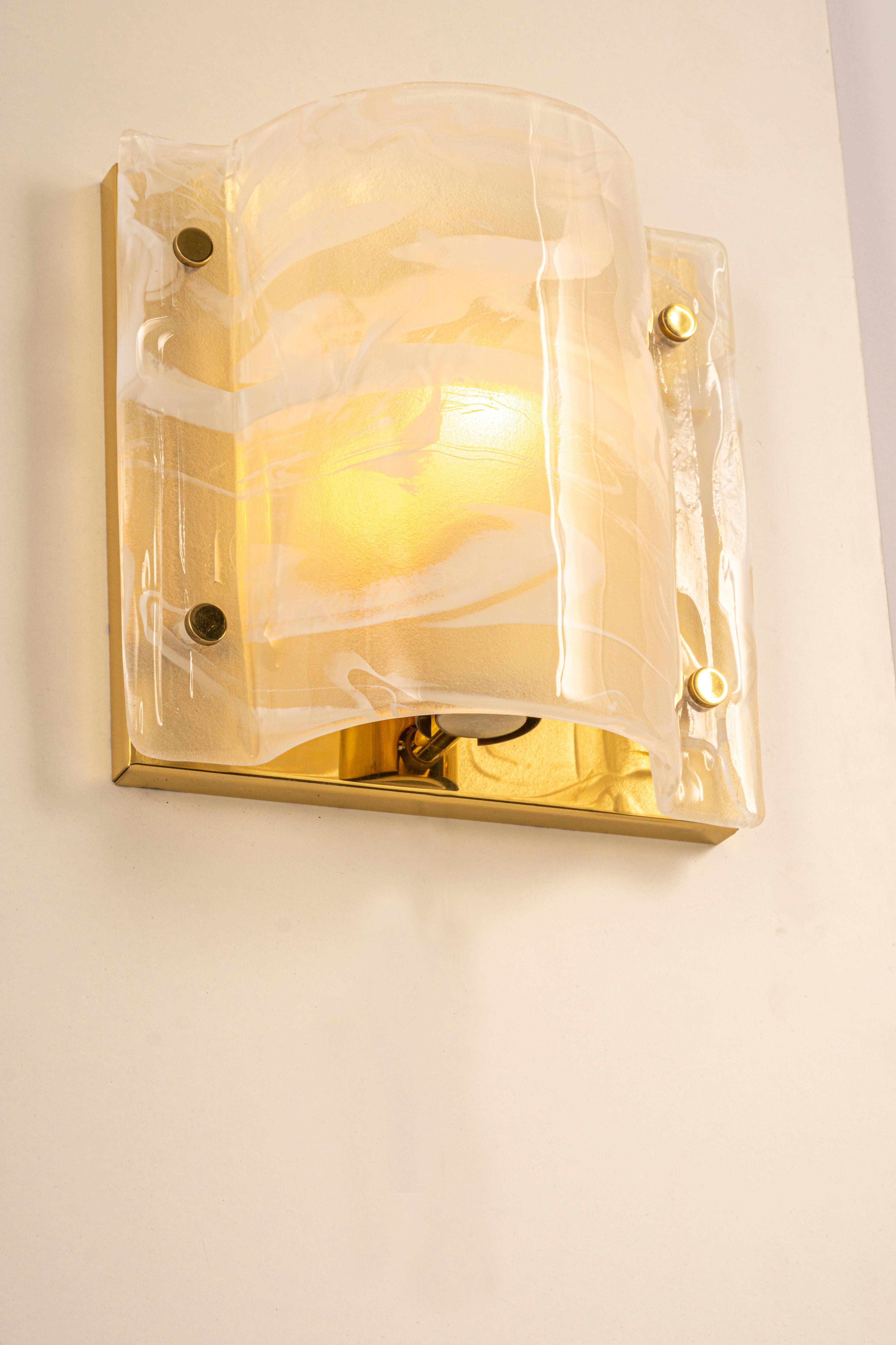 1 of 8  Murano Glass Wall Sconces by Hillebrand, Germany, 1970s For Sale 2