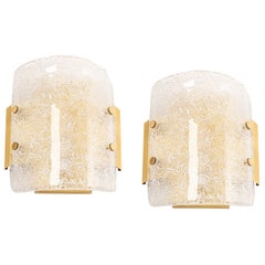 Pair of Murano Glass Wall Sconces by Hillebrand, Germany, 1970s