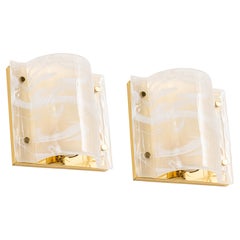 Retro Pair of Murano Glass Wall Sconces by Hillebrand, Germany, 1970s