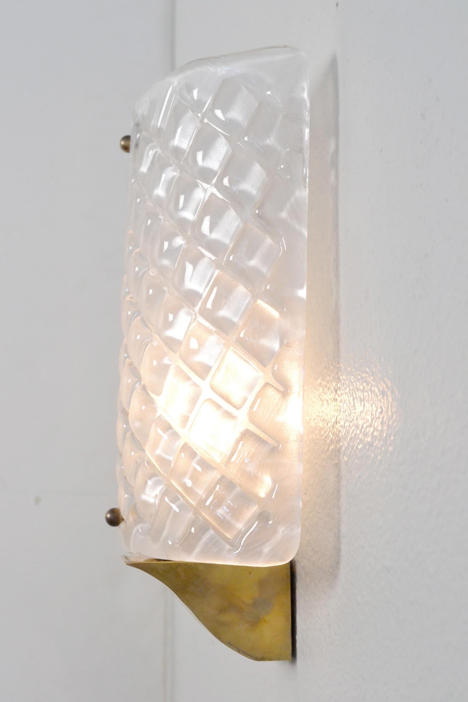 Mid-Century Modern Pair of Murano Glass Wall Sconces