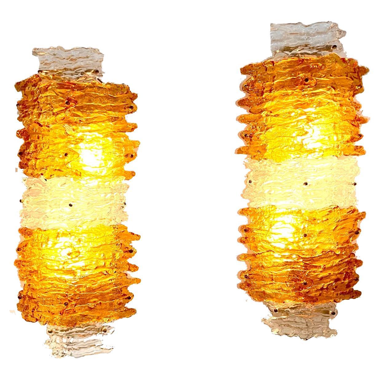 Pair of Murano Glass Wall Sconces