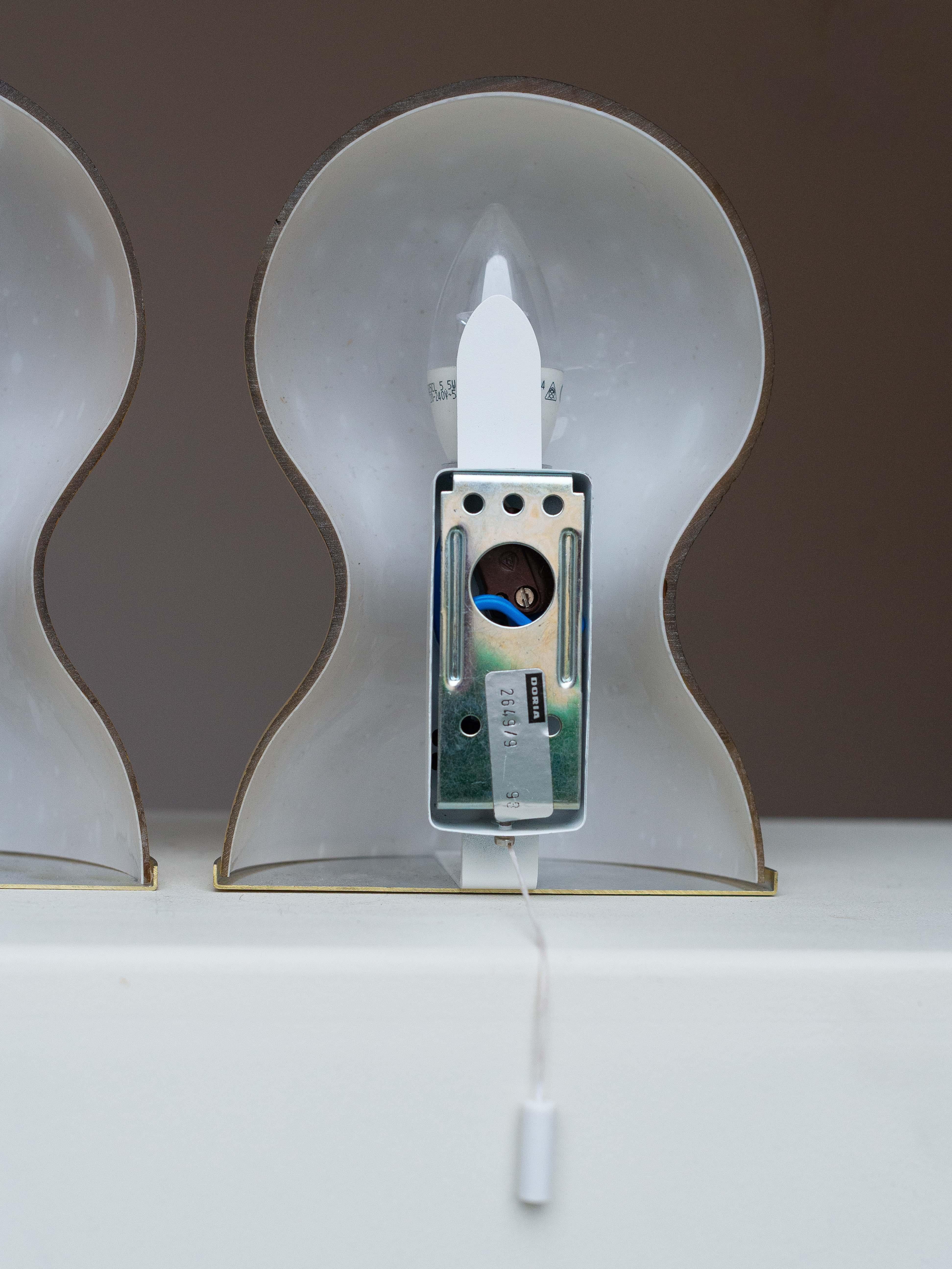 Pair of Murano Glass Wall Sconces - Glass & Brass Doria Leuchten - Germany 1960s For Sale 7