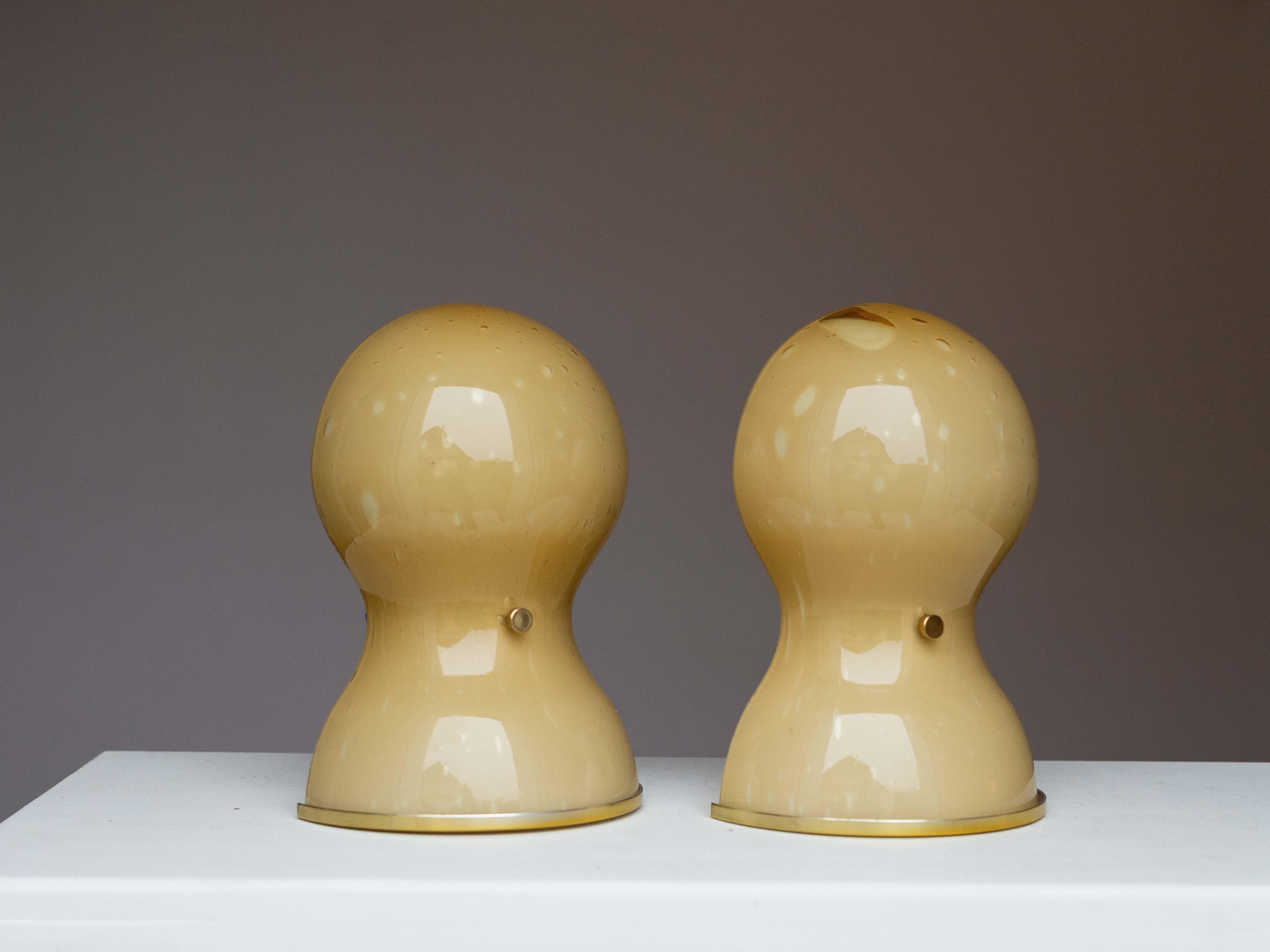 Mid-Century Modern Pair of Murano Glass Wall Sconces - Glass & Brass Doria Leuchten - Germany 1960s For Sale